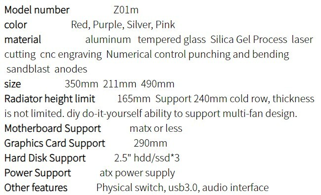 Zeagnal Aluminum Alloy Frame Tempered Glass Mini Case ZC-01M
