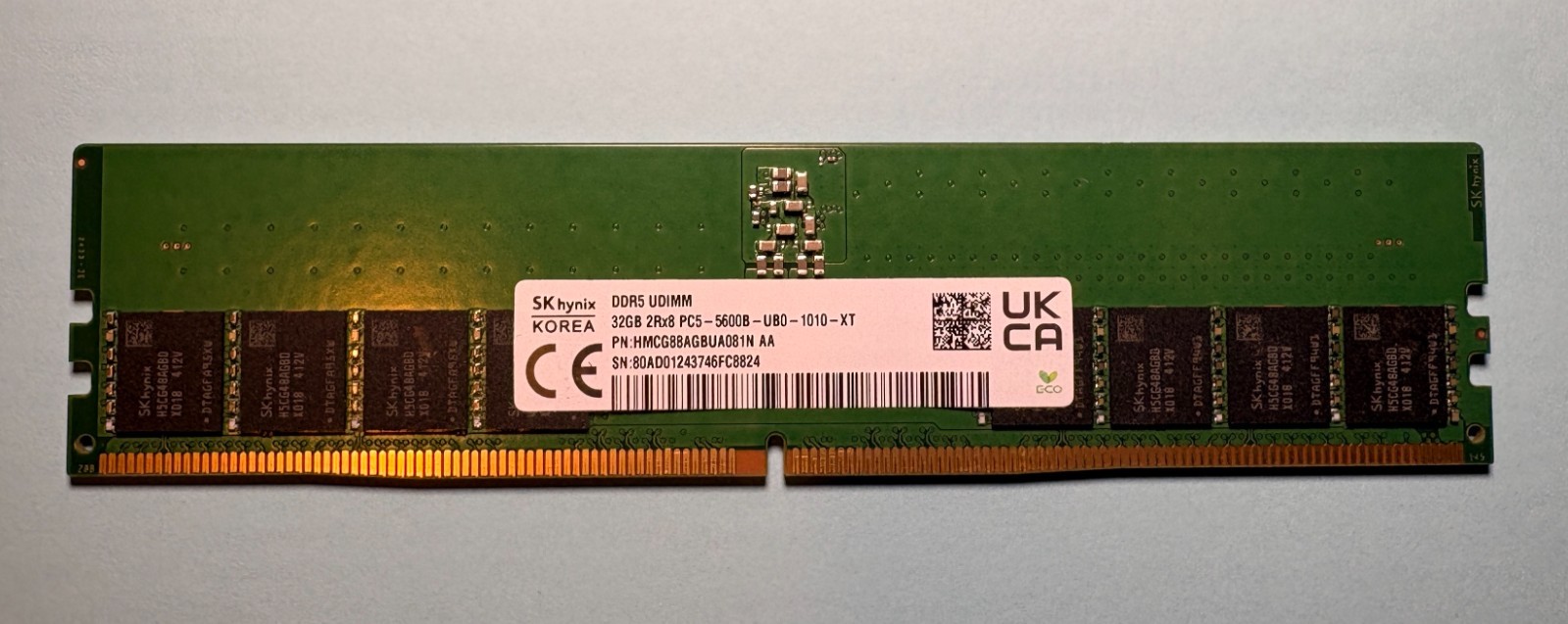 SK Hynix 32GB DDR5 5600Mhz Desktop RAM UDIMM PN: HMCG88AGBUA081N
