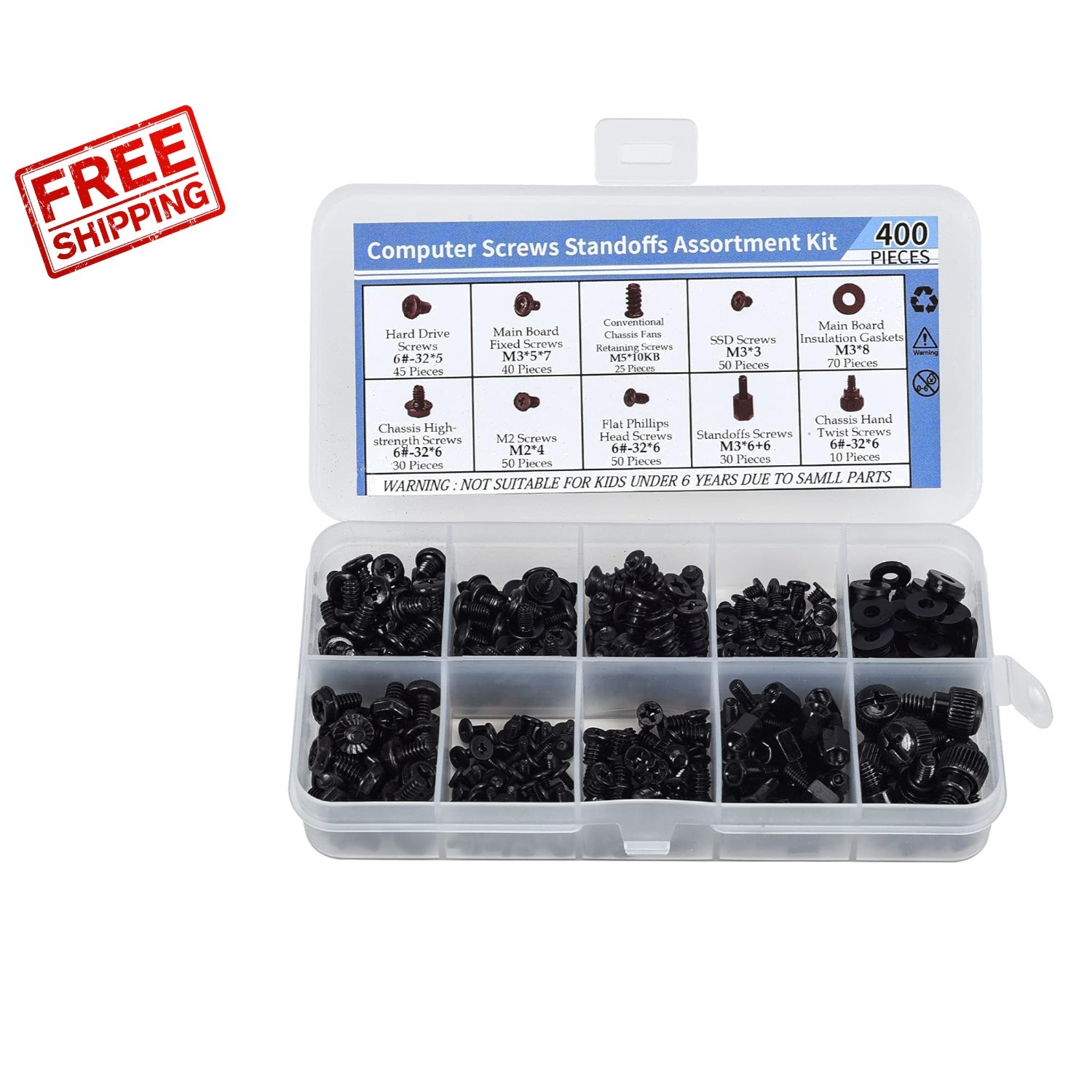 Comprehensive 400PCS Computer Screws for Universal Motherboards & Components