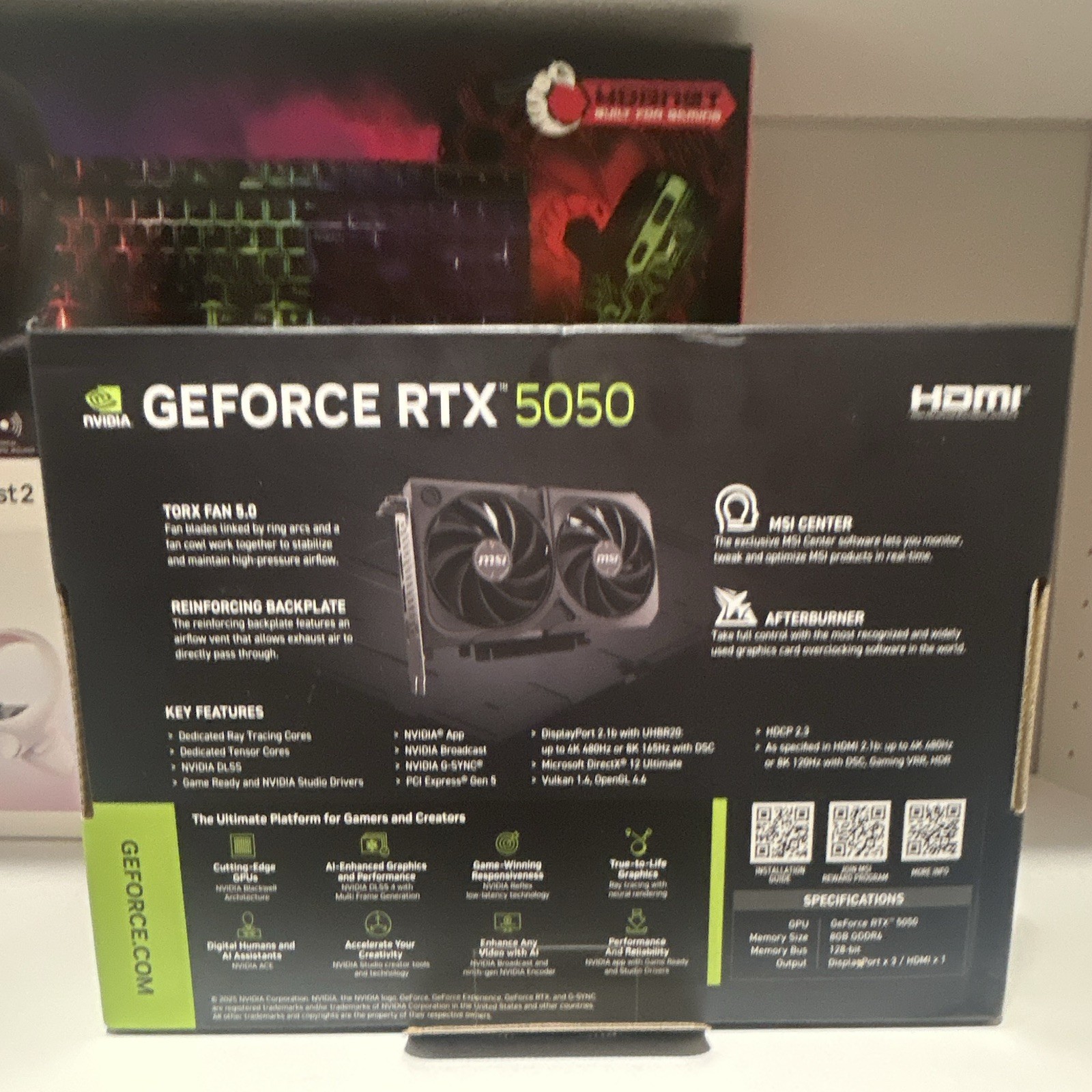 MSI Shadow 2X OC NVIDIA GeForce RTX 5050 8GB GDDR6 HDMI PCIe