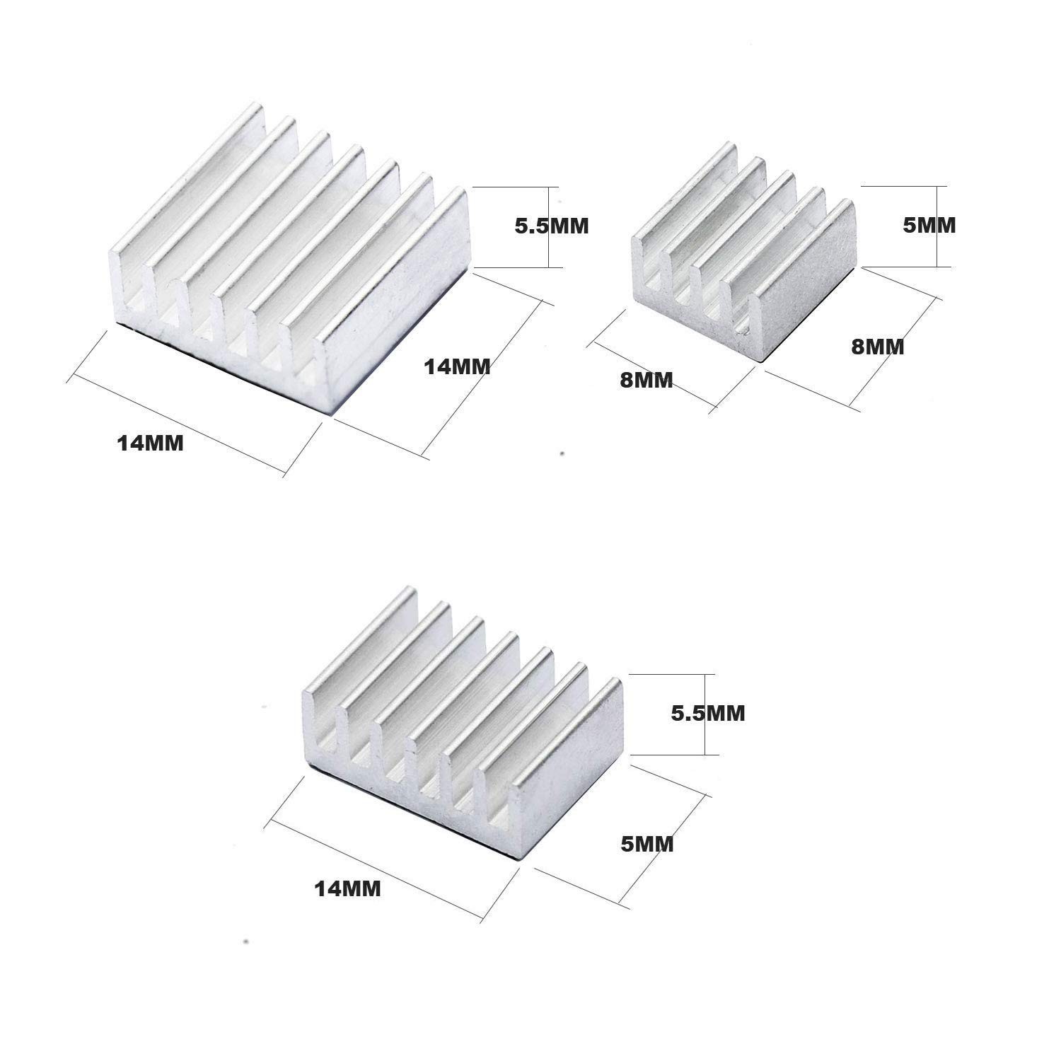 40 PCS Durable Aluminum and Copper Heatsinks with Adhesive Tape for Efficiency