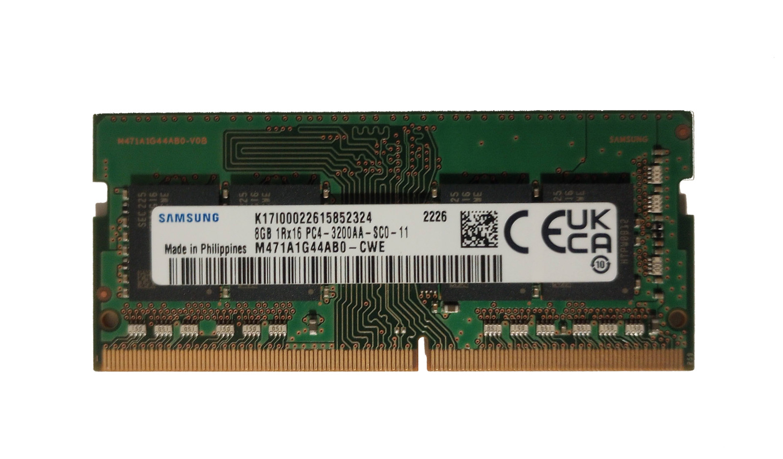 SAMSUNG 8GB 1Rx16 PC4-3200AA-SC0-11 SODIMM DDR4 Ram for Laptops / Micro PCs