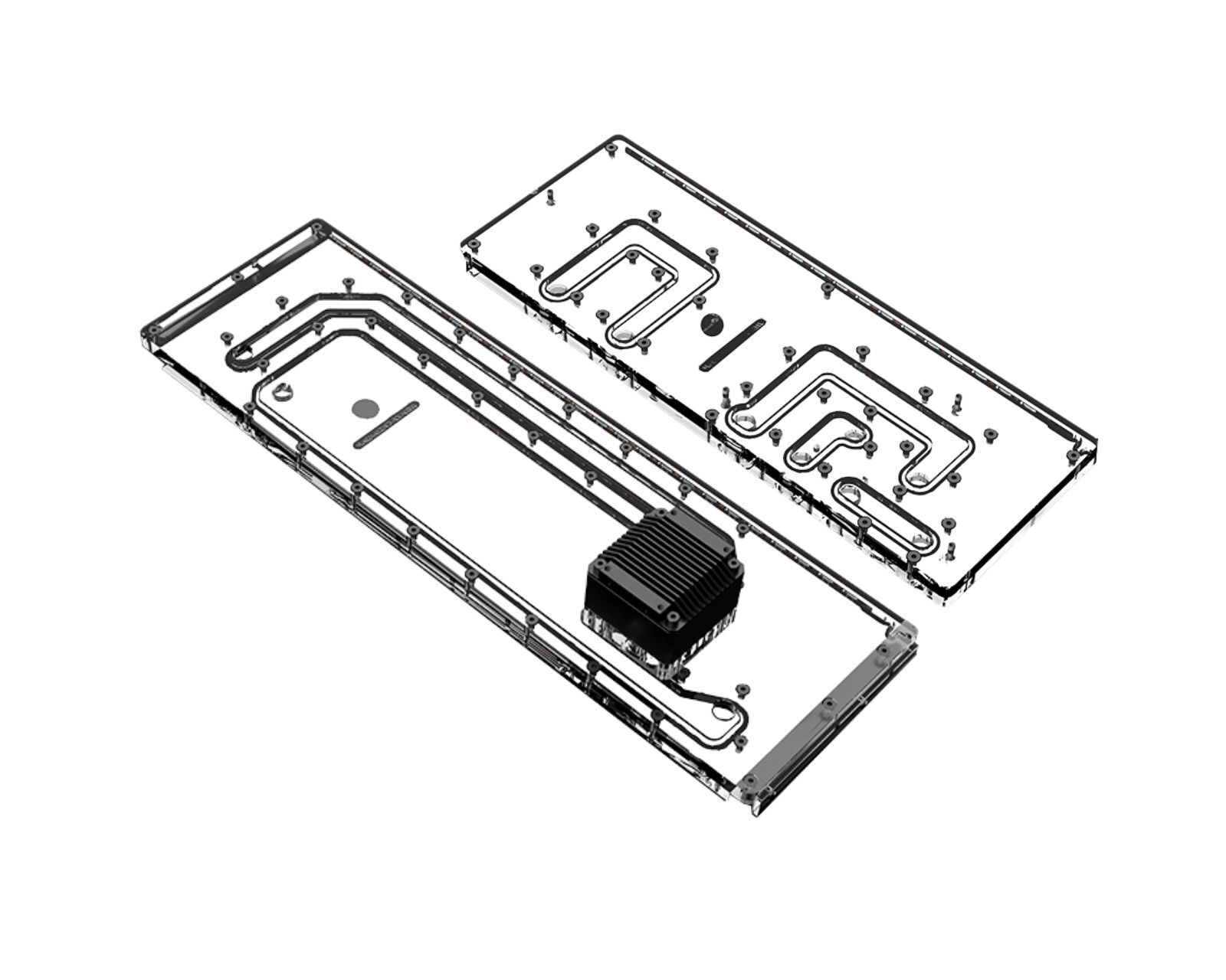 Bykski Dual Distro Plate For Thermaltake CTE C750 PMMA w/ 5v Addressable RGB(…