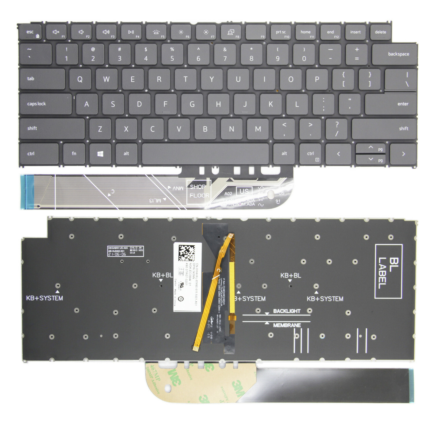US Backlit Black Keyboard for Dell Inspiron 14 7420 2-in-1 14 7415 7425 2-in-1
