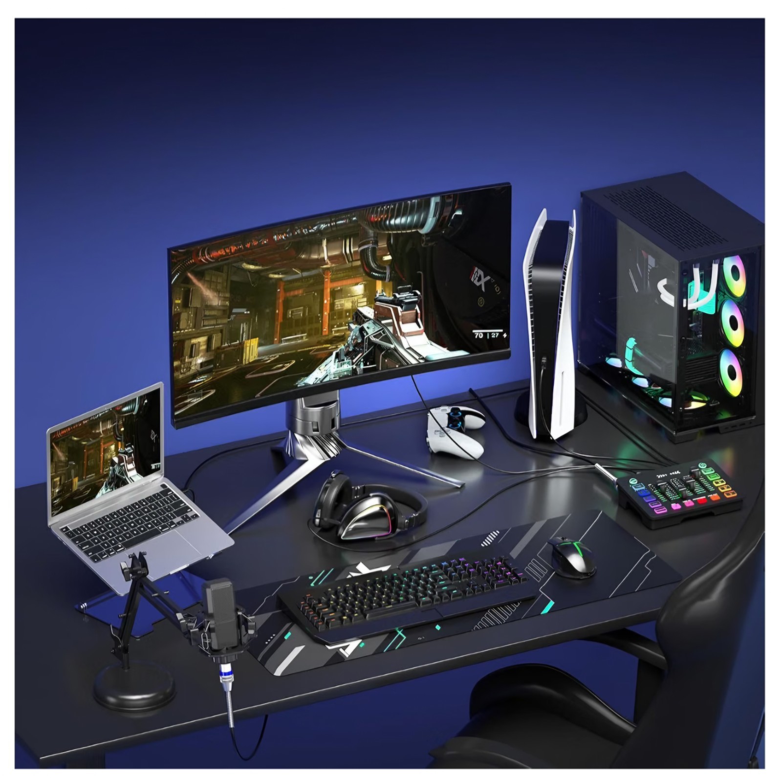 4K Video Capture Card with Audio Mixer, 1080P 60fps Streaming, 4K Zero-Latency L