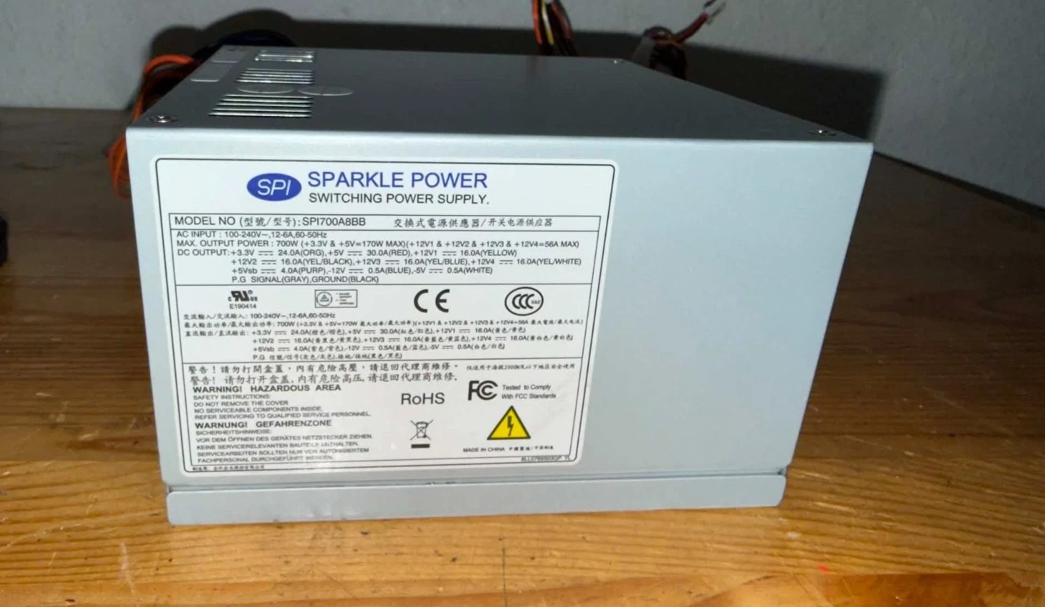 SPARKLE POWER SPI700A8BB 700W Switching Power Supply Unit 100-240V Input