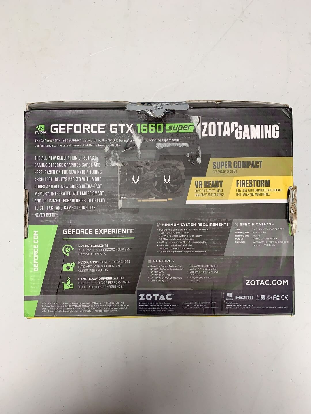 ZOTAC GeForce GTX 1660 Super 6GB GDDR6 (ZT-T16620F-10L)