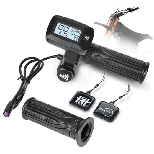 48V Electric Dirt Bike Left Throttle Grip, New Version with NFC & M Button LCD