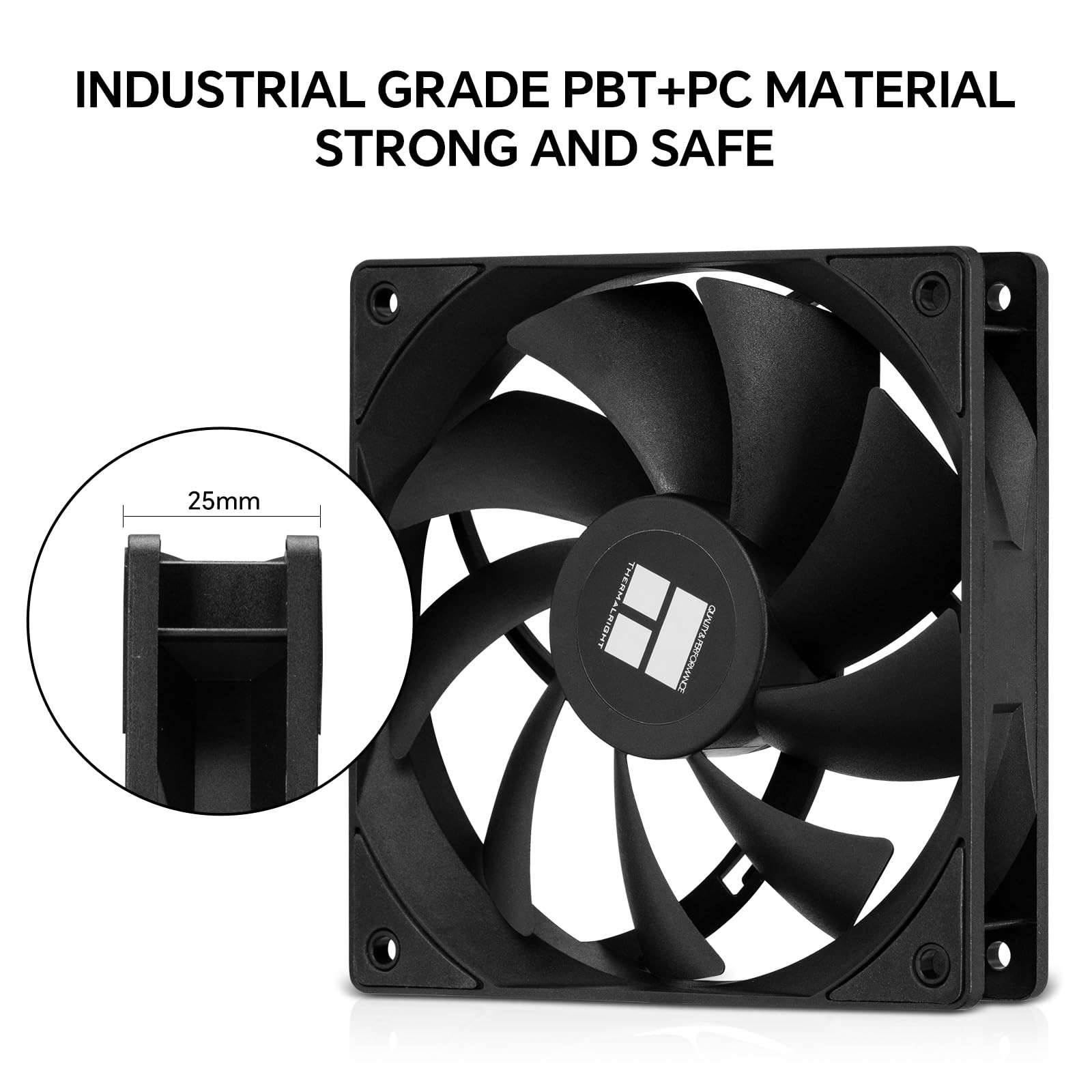 TLC12B V2 X3 120mm PC Case Fan 4PIN PWM Control 1500RPM CPU Cooler Black