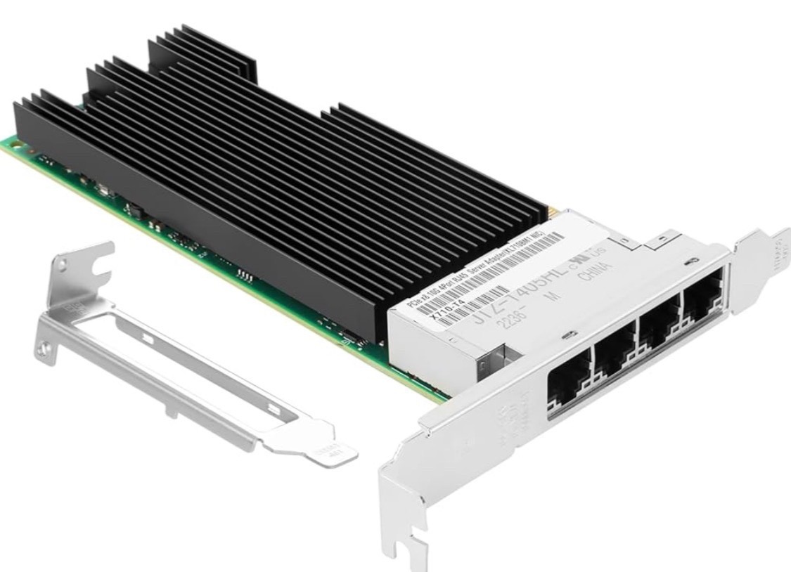 PCIe Ethernet Network Card for Intel X710-T4 XL710BM1 Chipset PCIe 3.0 X8 10Gb 4