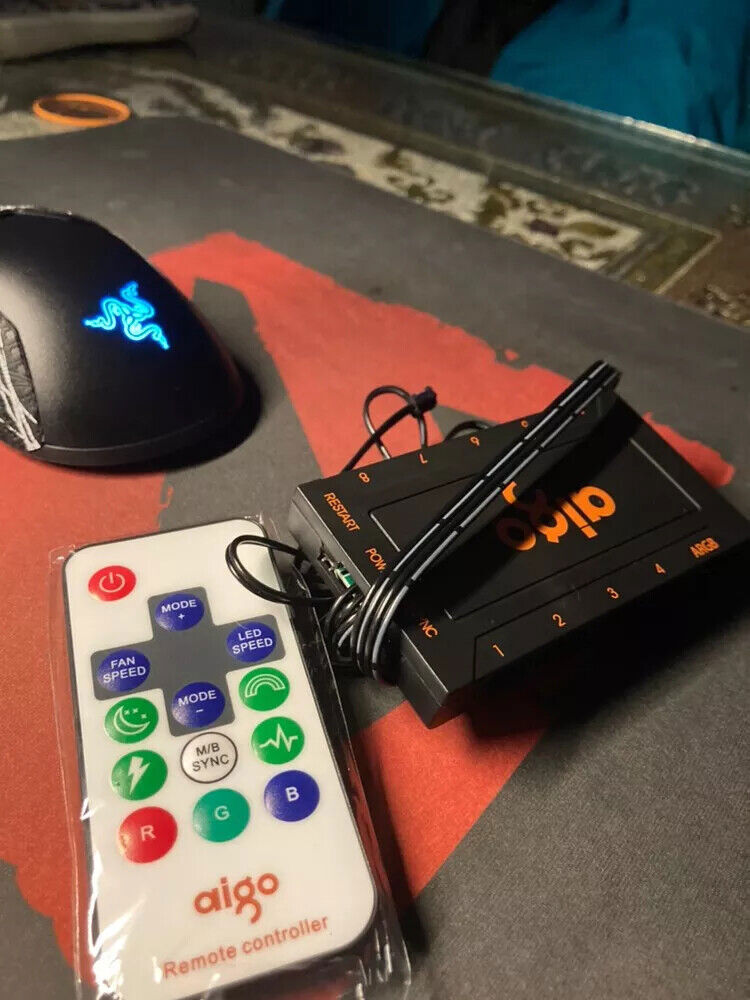 AIGO R12 PRO 1PCS SMART HUB 5V 3PIN ARGB AURA SYNC REMOTE PC COOLER CONTROLLER