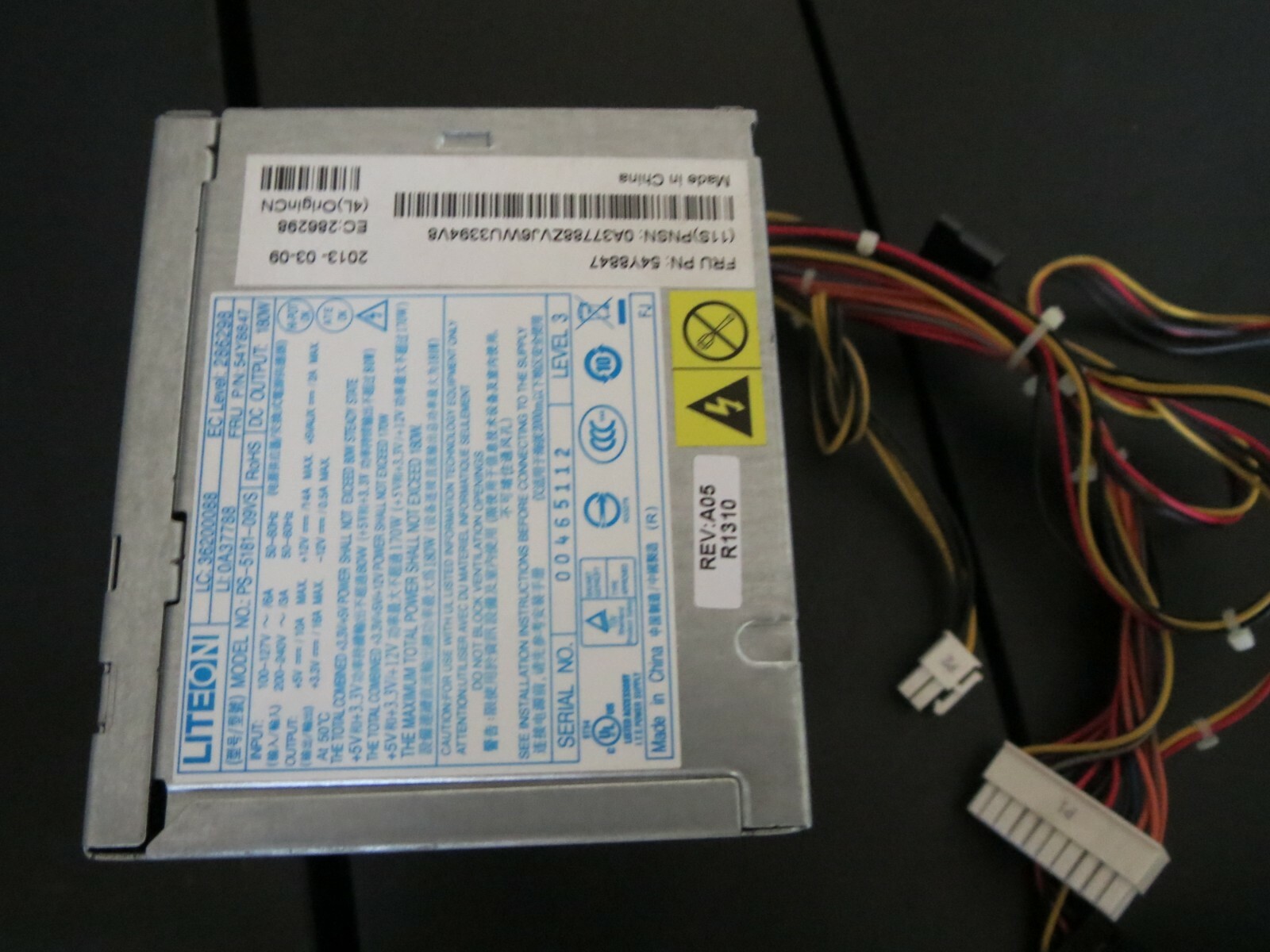 Genuine Lenovo,Liteon,AcBel 54Y8847,PS-5181-09VS 180 Watts Power Supply