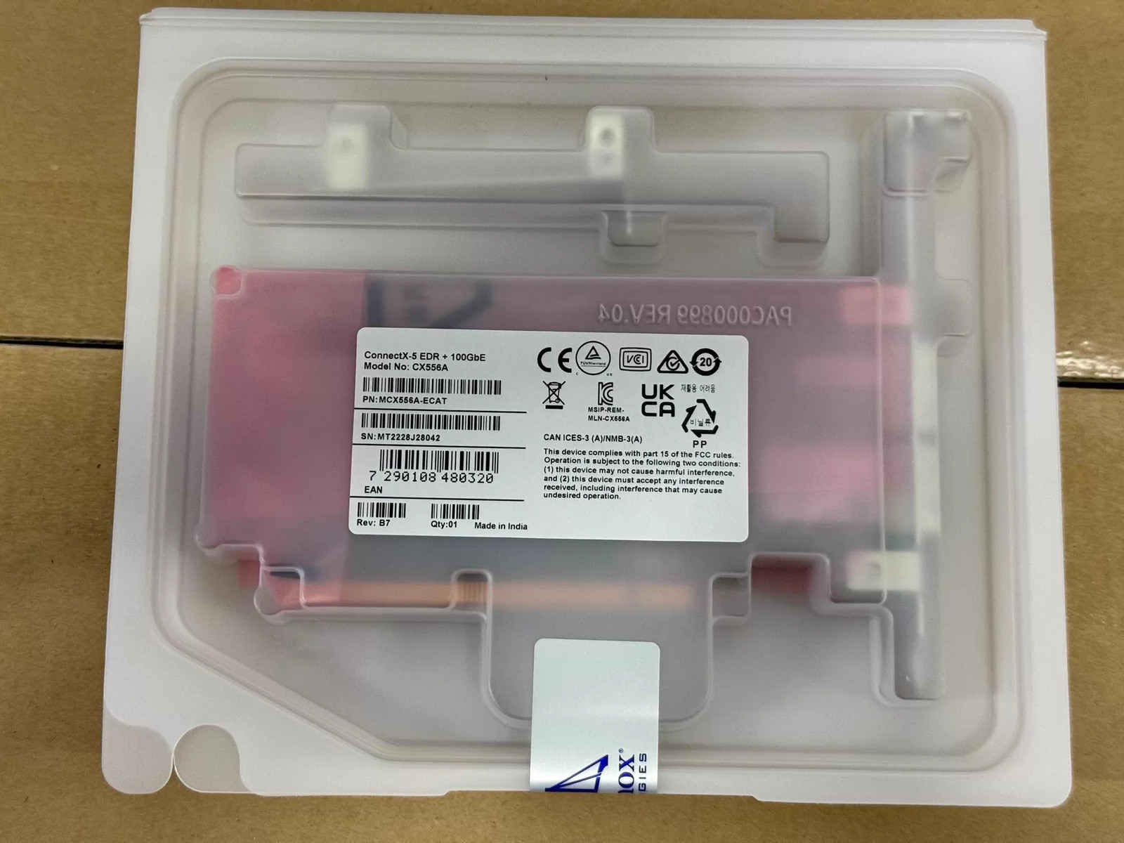 MCX556A-ECAT Mellanox ConnectX-5 VPI EDR IB 100GbE Dual-Port QSFP28 Network Card