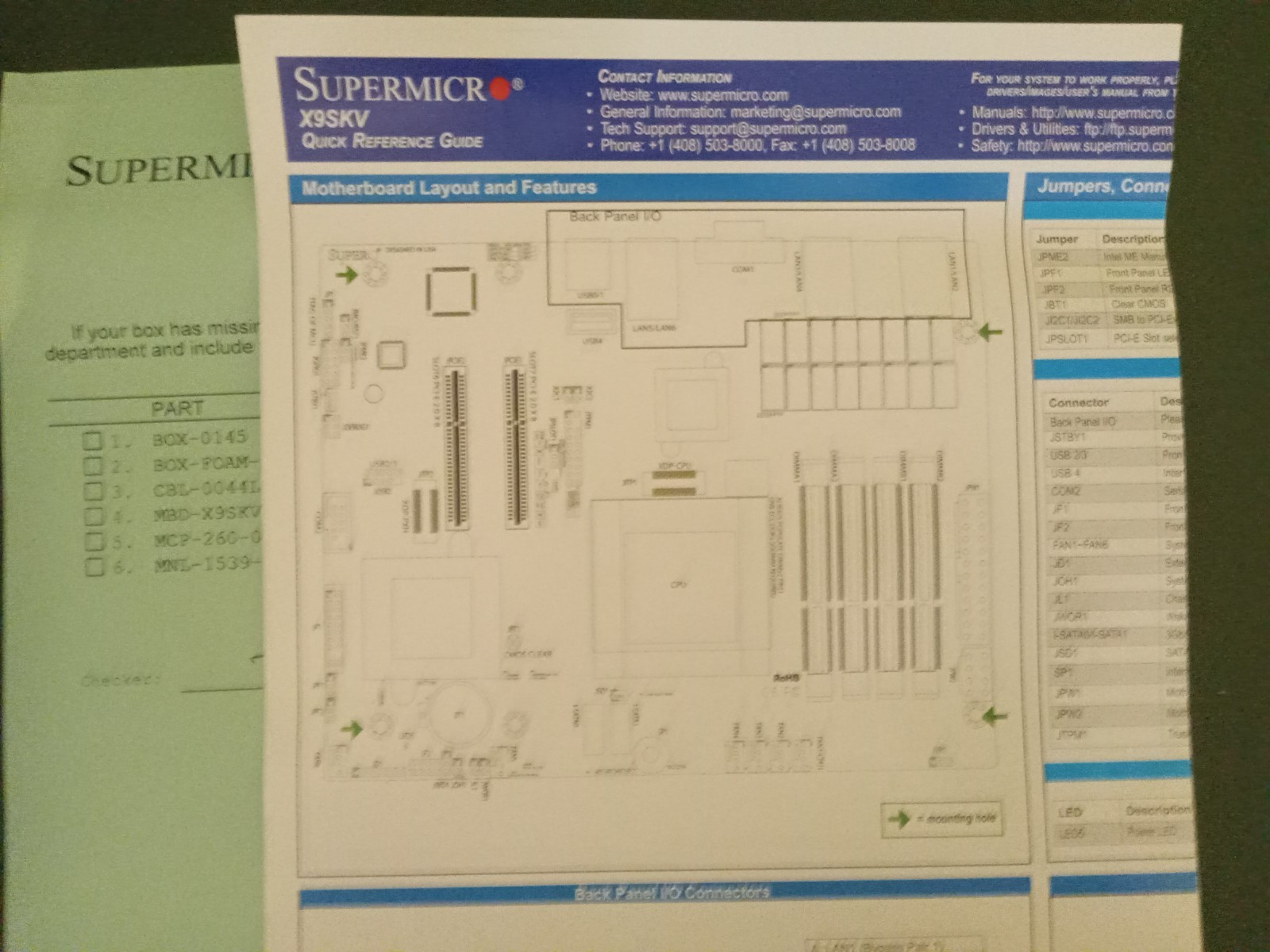 X9SKV-1125 Supermicro Server Motherboard Intel 8903 Chipset
