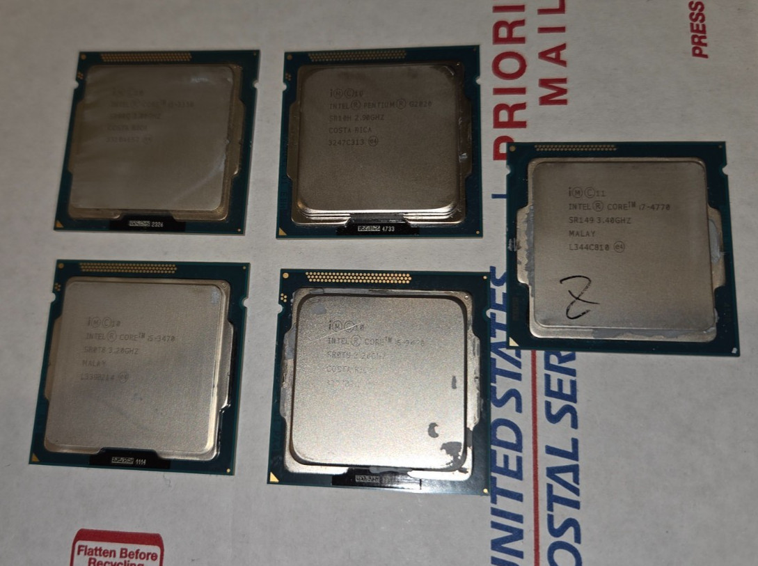 Lot of 5 Intel Pentium, i5, i7 3rd/4th Gen CPUs SR0RQ/SR0T8 x2/SR10H/SR149