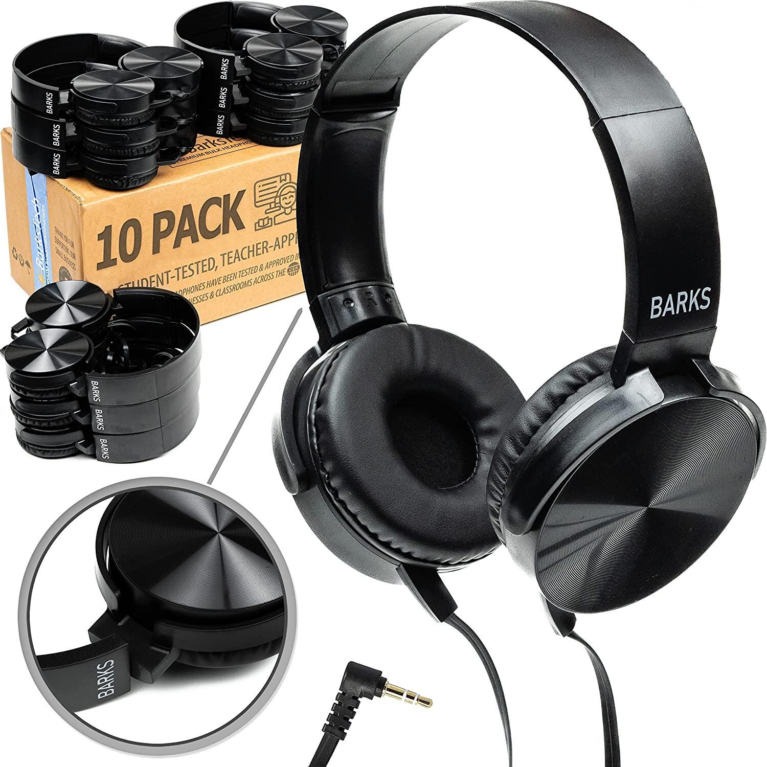 ✅ Bulk Classroom Headphones (10 Pack) – On-Ear Premium Student Bulk Headphones
