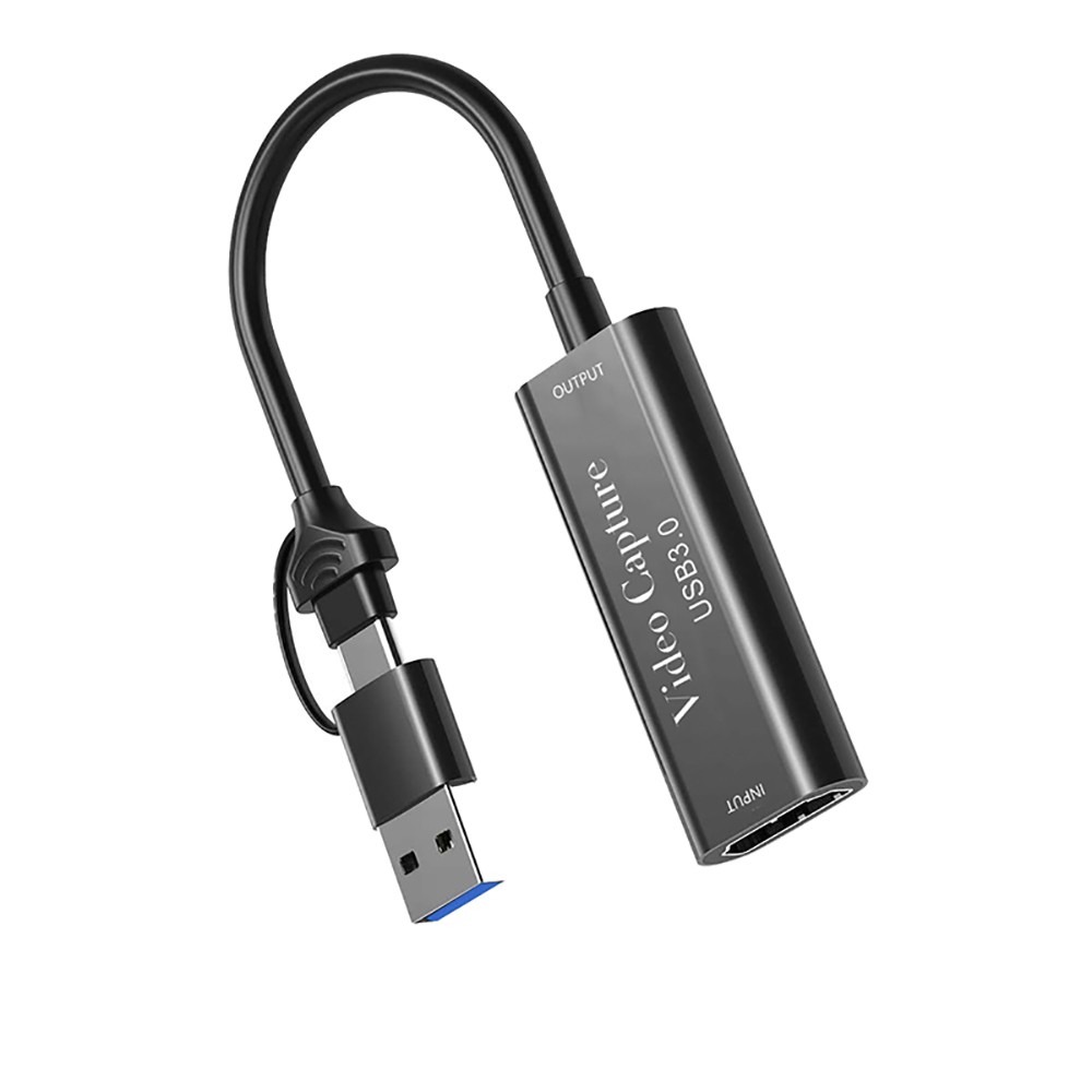 Type-C USB3.0 2-in-1 4K Video Capture Card 1080P 60Hz Capture Recording Adapter