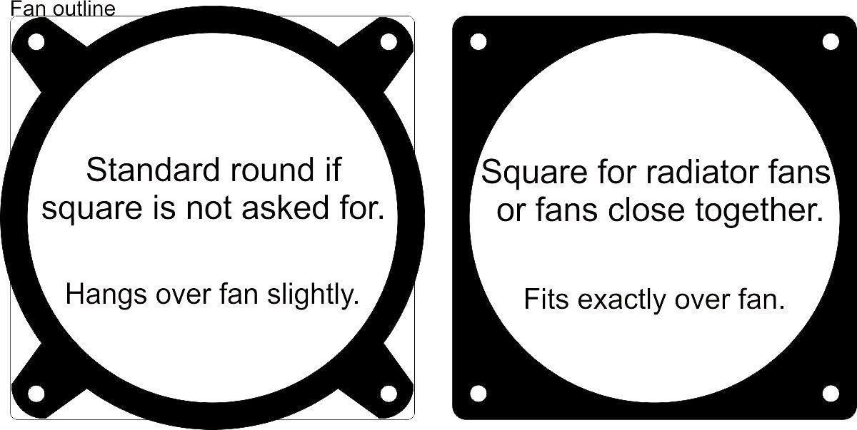 Custom 140mm FLAME Computer Fan Grill Gloss Black Acrylic Cooling Cover Mod