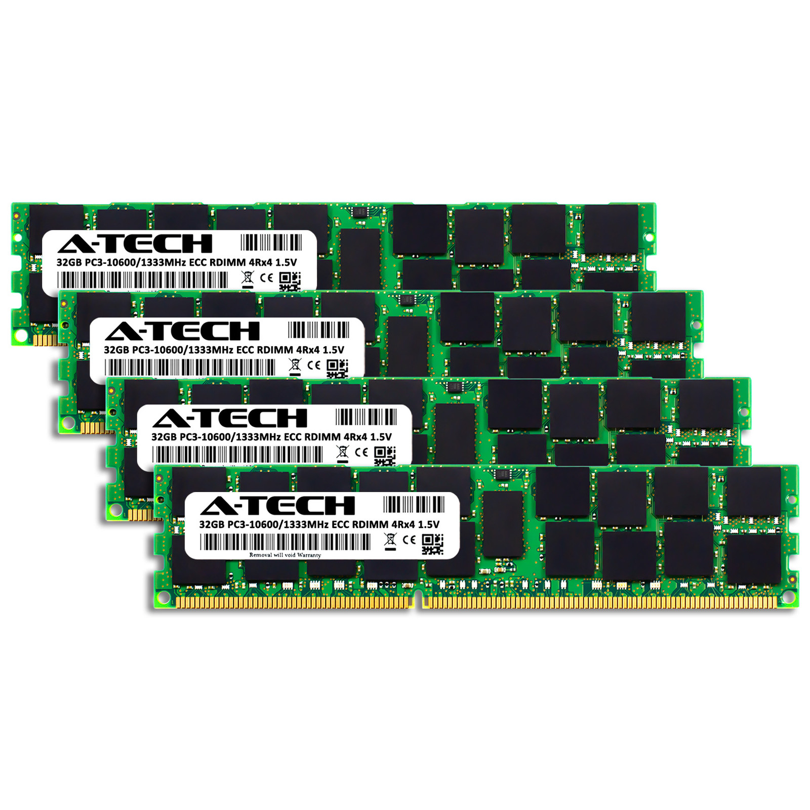 A-Tech 128GB 4x 32GB 4Rx4 PC3-10600R DDR3 1333 ECC RDIMM REG Server Memory RAM