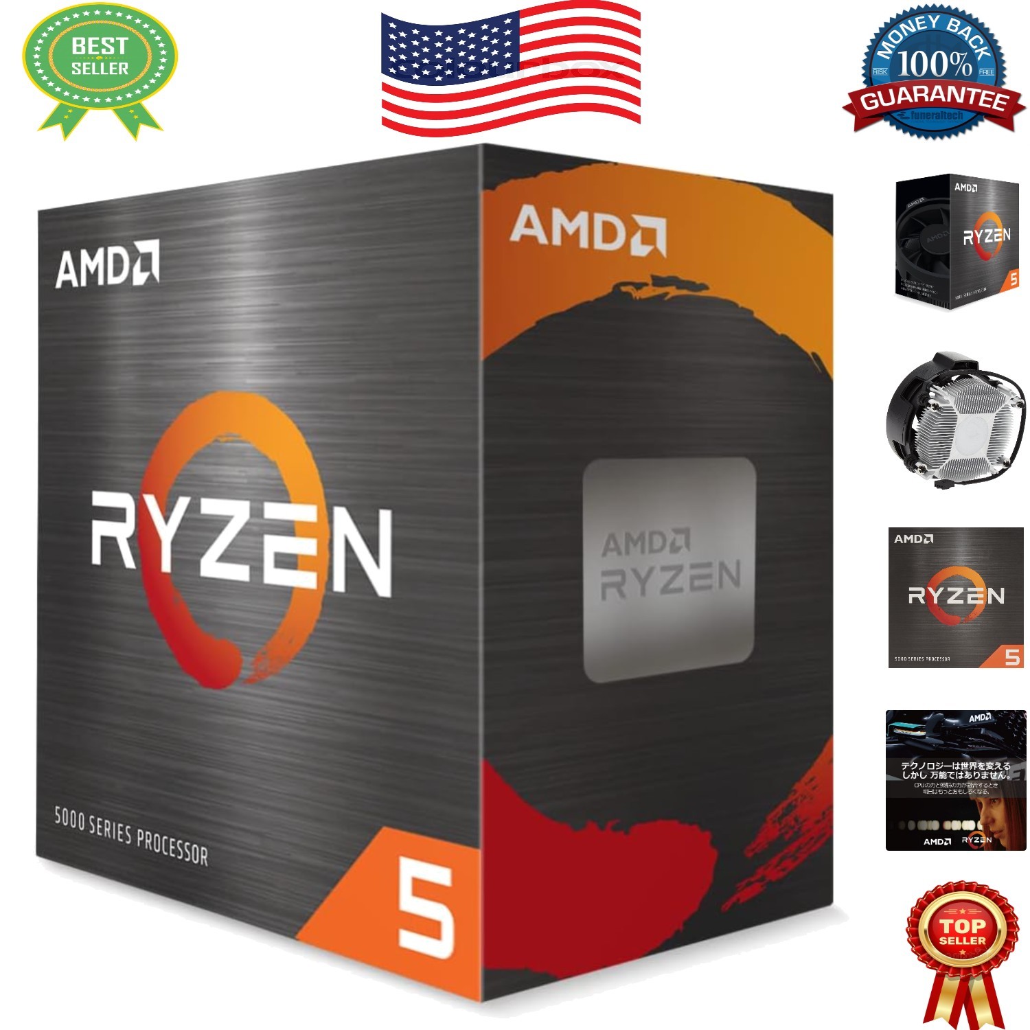 Ryzen 5 5500 6-Core Unlocked CPU with Wraith Stealth Cooler – 4.2GHz Fast Gaming