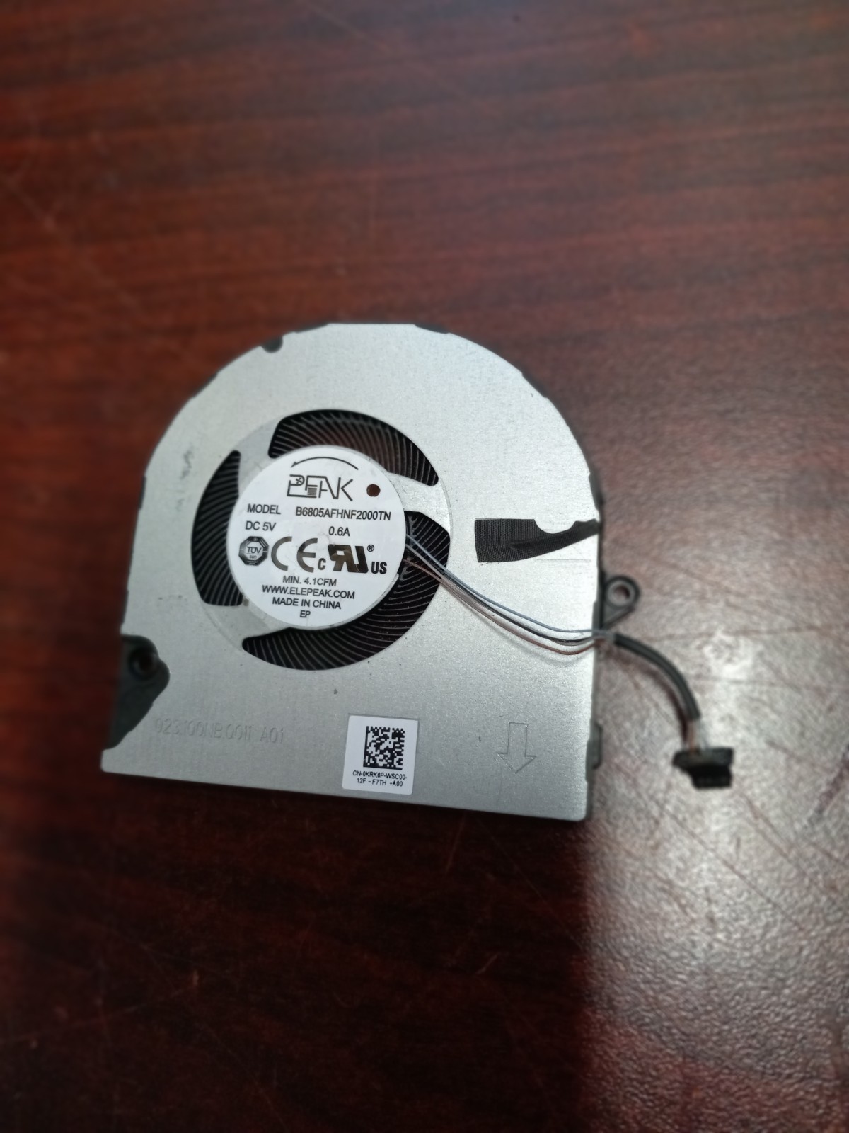 Dell Inspiron 5410 5415 5510 7415 Laptop Cpu cooling fan Dc 5V KRK6P 0KRK6P P14