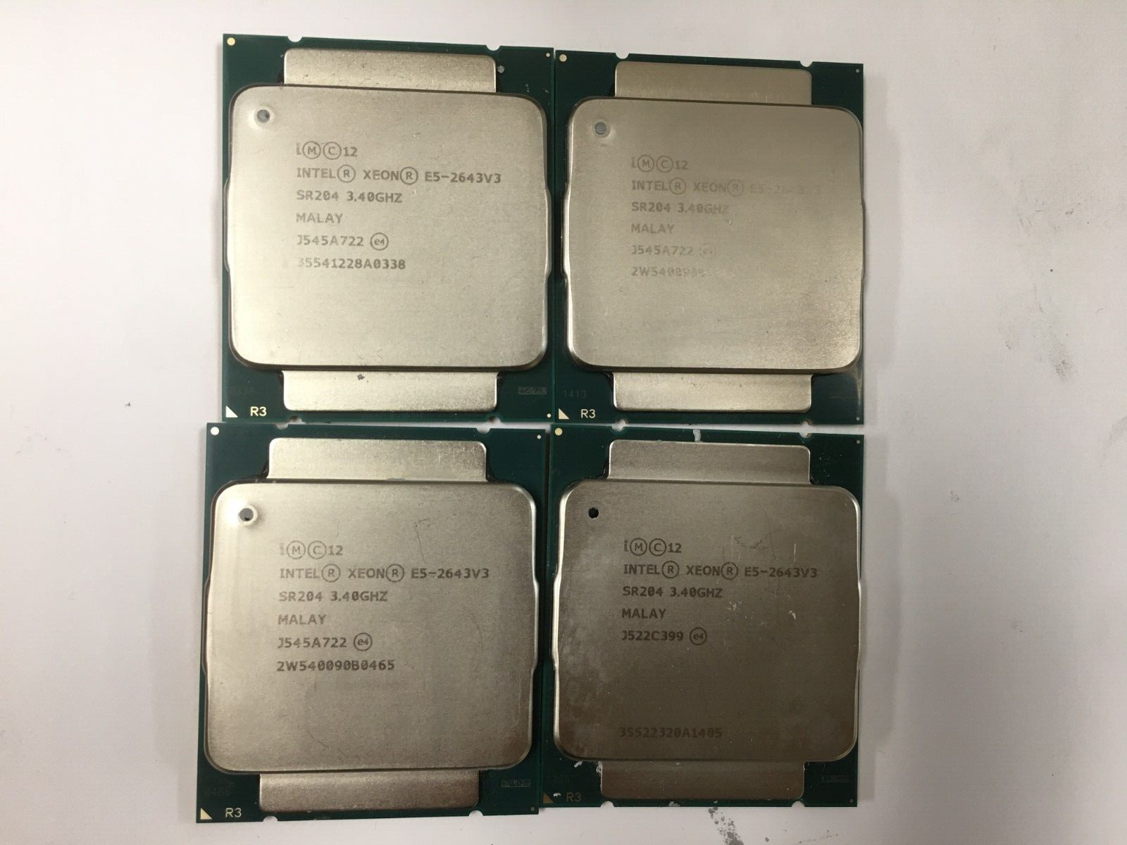 Lot of 4 – Intel Xeon E5 – 2643V3 / SR204 3.40GHz 20MB 6-Core CPU LGA 2011