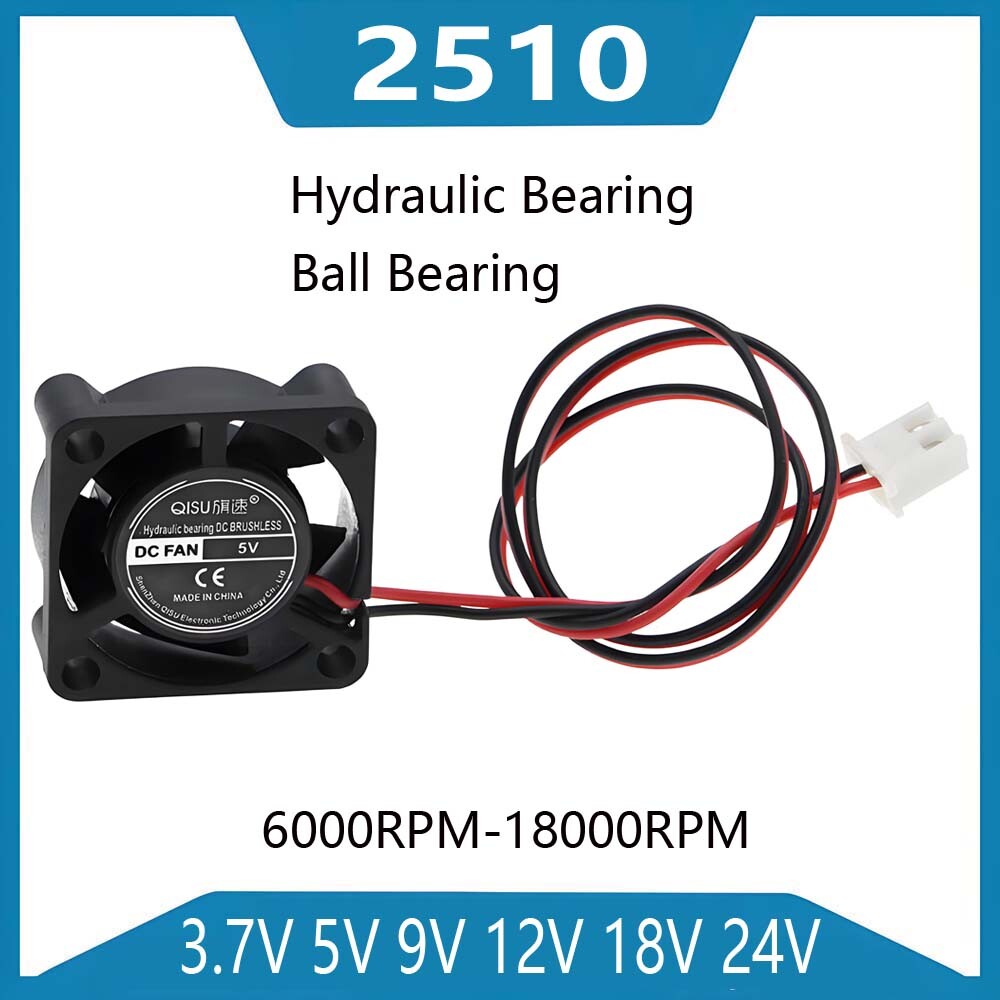 2510 DC Fans 3.7V 5V-24V Brushless Silent Cooling Cooler Fans For Computer Case