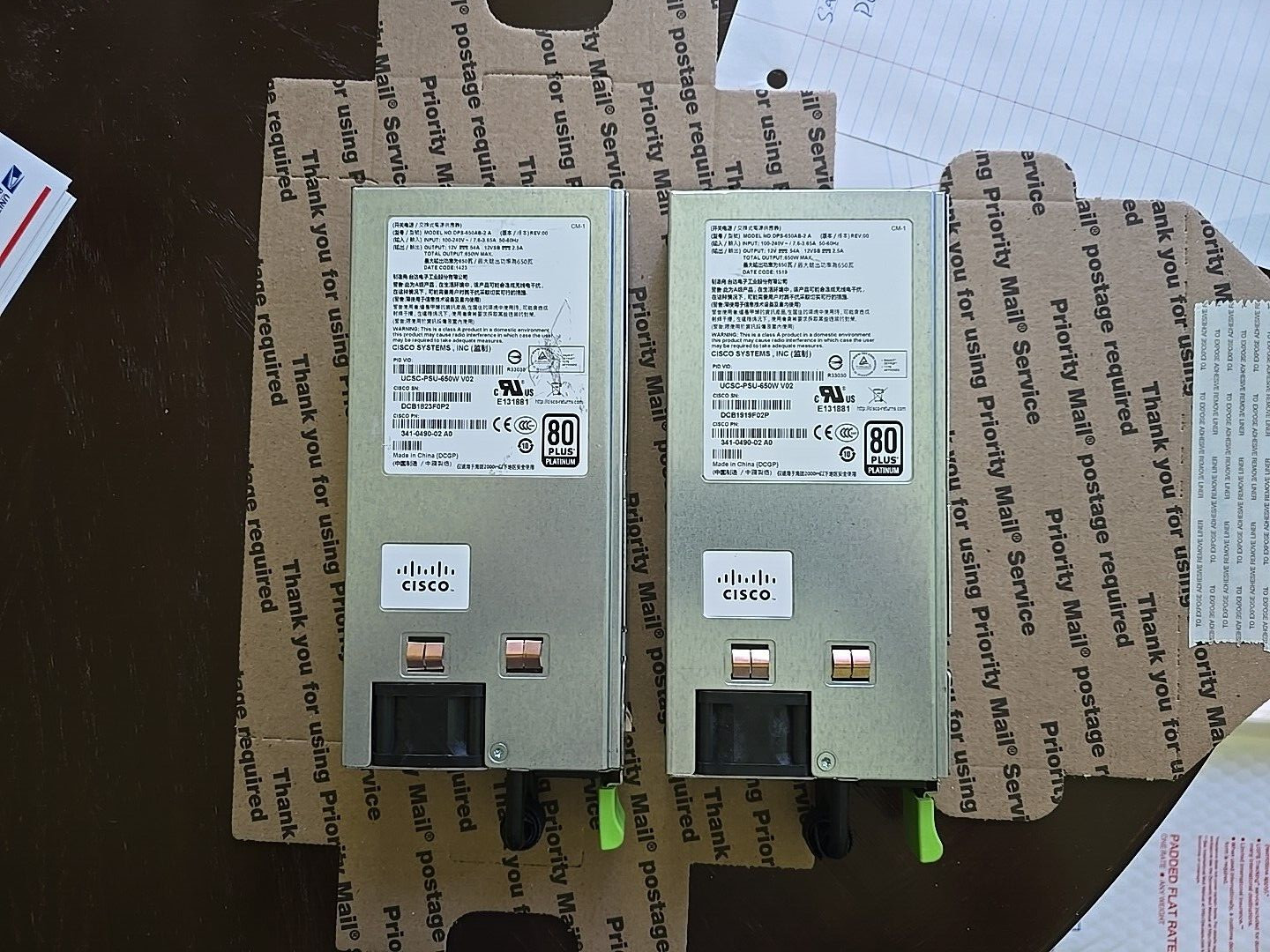 Cisco DPS-650AB-A DCB1919F02P 650WATTS UCSC-PSU-650W V.02 use