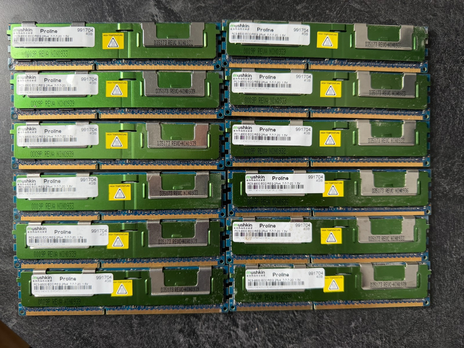 Mushkin | 48GB (12x4GB) 2Rx4 DDR3 PC3-8500R | ECC Server Ram | 991704