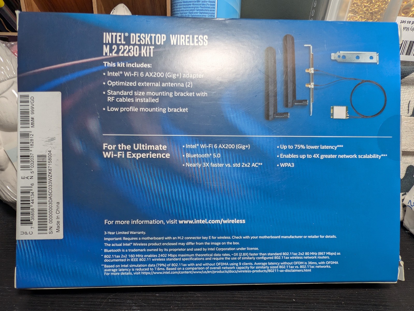 Intel WiFi 6 AX200 AX200NGW Wireless Card 802.11ax 160MHz Bluetooth 5.2