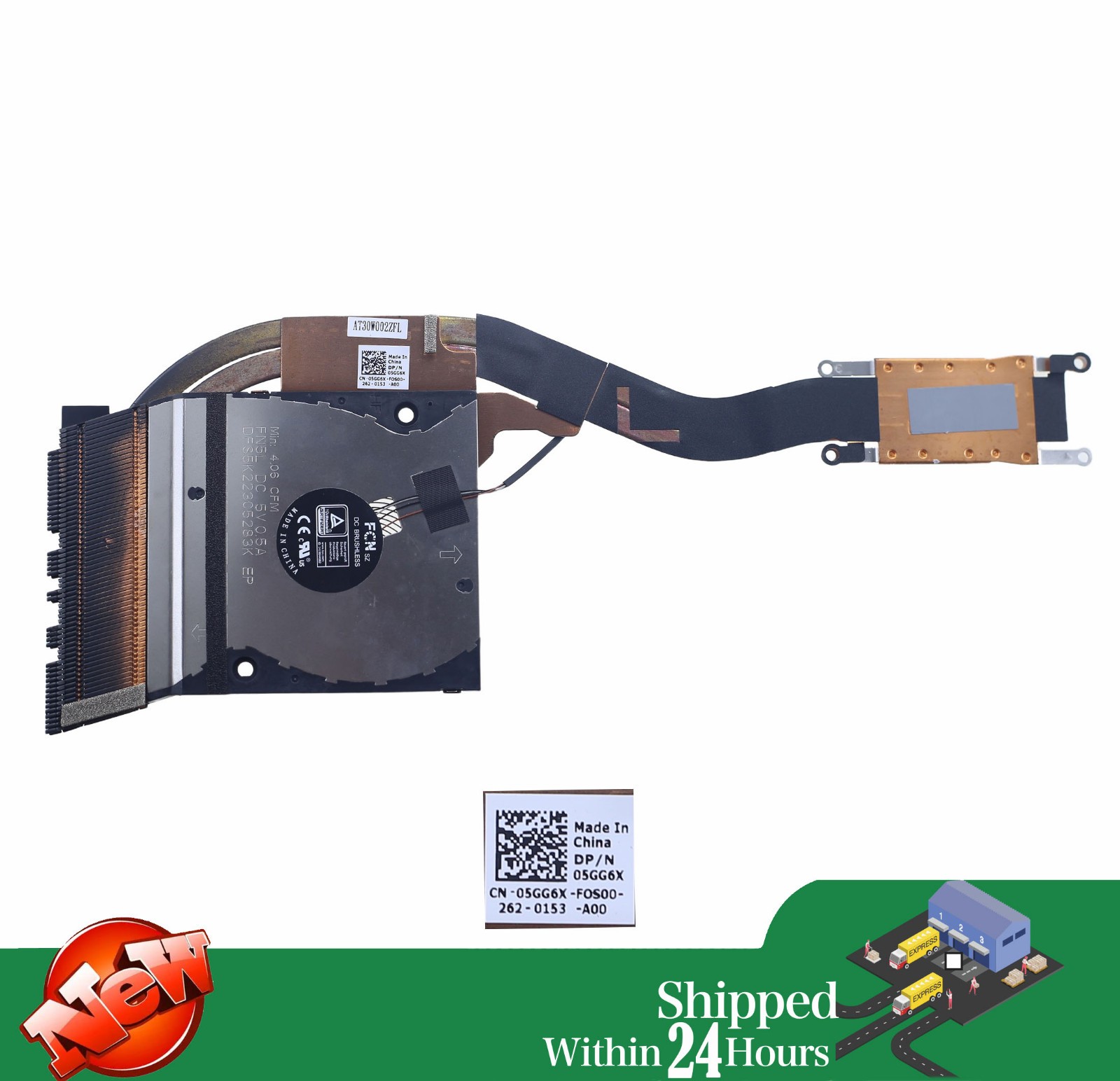 Laptop CPU Heat sink Fan for DELL Latitude 7520 E7520 05GG6X 5GG6X
