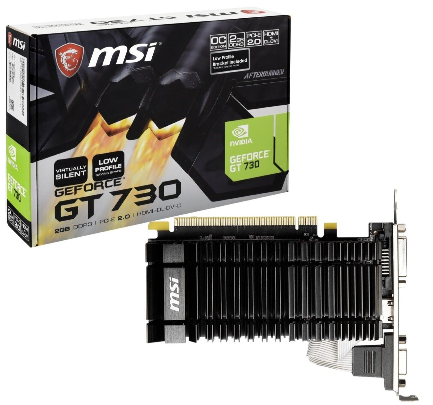 MSI NVIDIA GeForce GT 730 2GB HDMI/Dual-Link DVI-D Low Profile Graphics Card