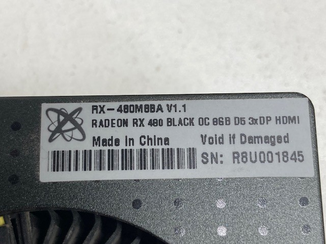 AMD Radeon RX480 8GB Video Card D5 3XDP HDMI – Non working