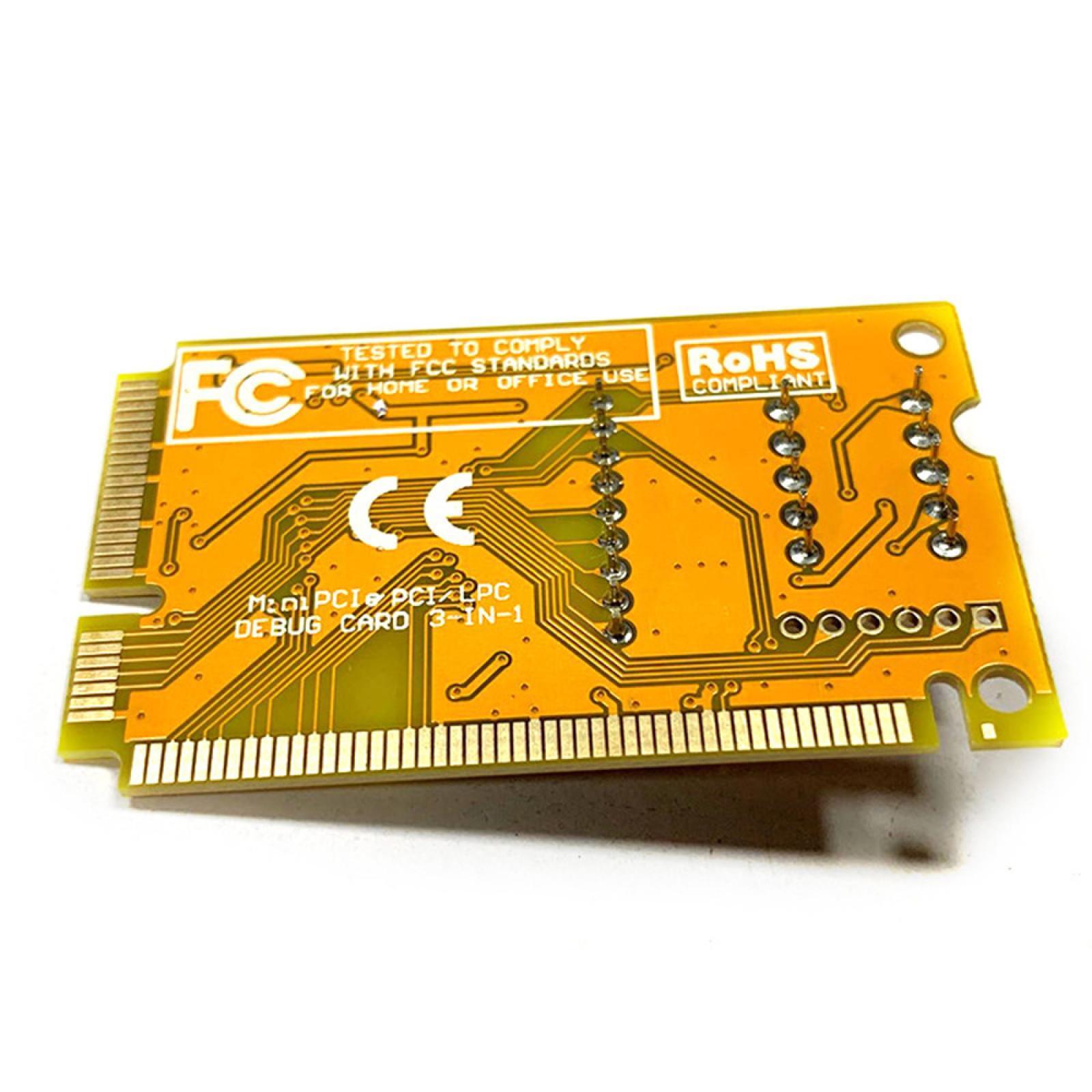 3in1 PC Laptop Analyzer Mini PCI Mini PCI-E LPC Tester Diagnostic Post Test Card