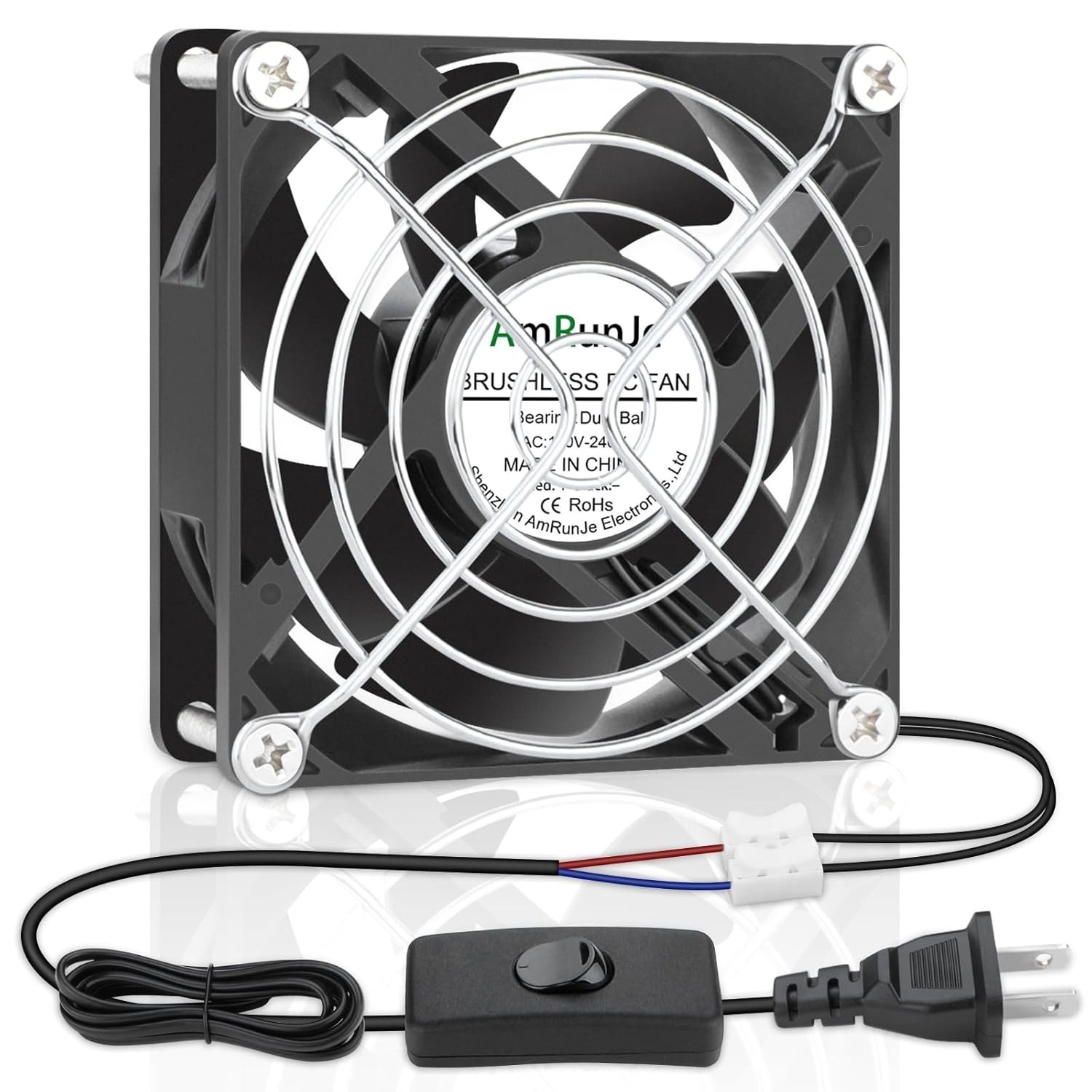 80mm AC Cooling Fan 110V 120V 220V 240V Low Watt Air Ventilation for PC Proje…