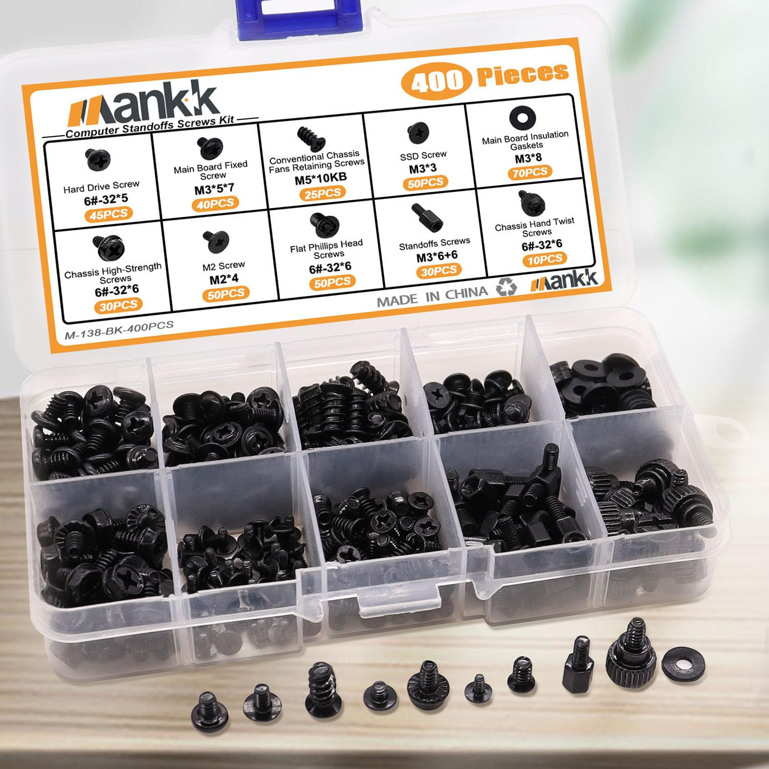 400PCS Computer Screws Motherboard Standoffs, PC Case, Fan, SSD, CD-ROM Screws f