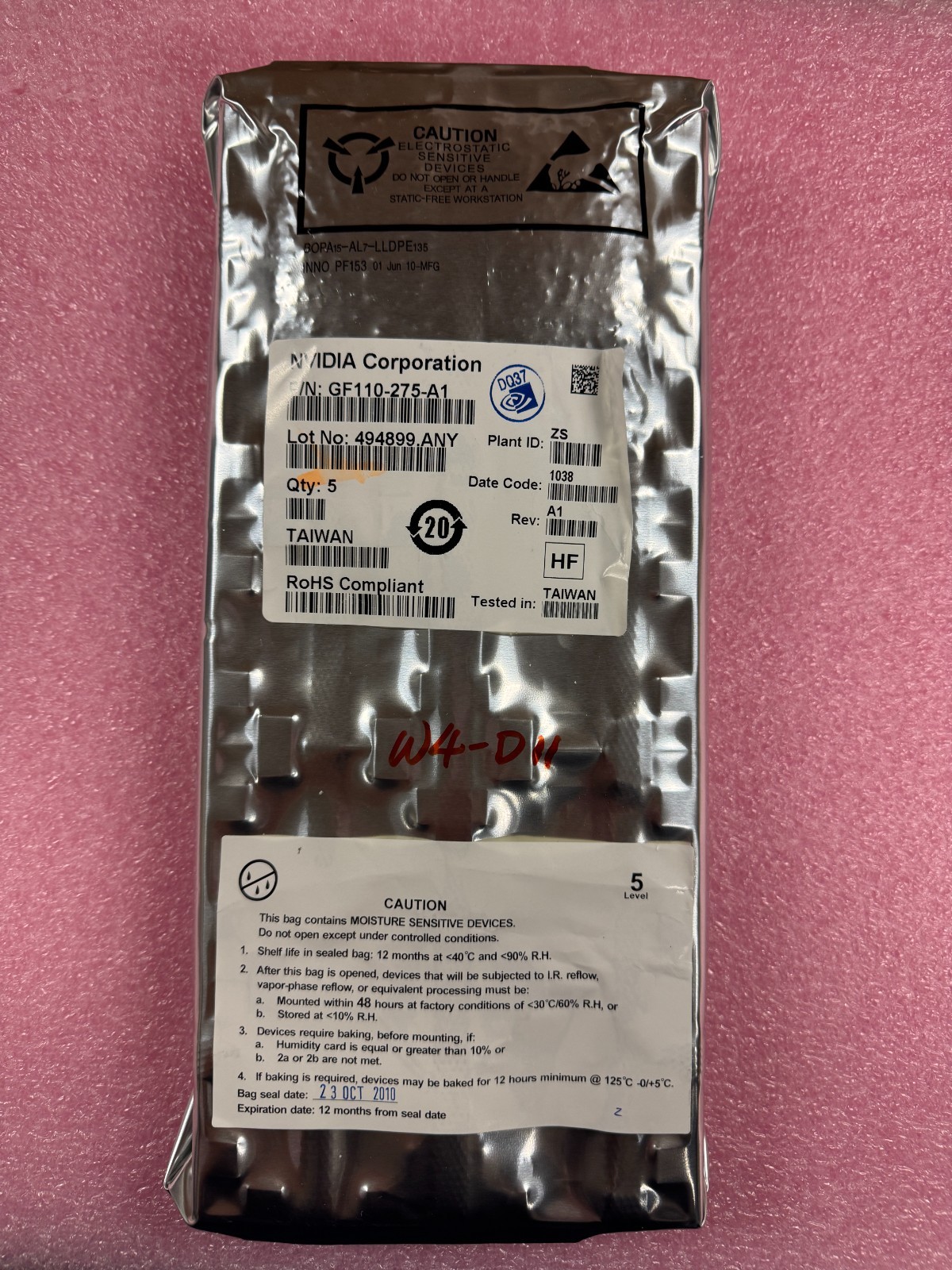 Vintage Nvidia GeForce GPU GF1I0-275-A1 or GF110-ES (Engineering Sample No P/N)