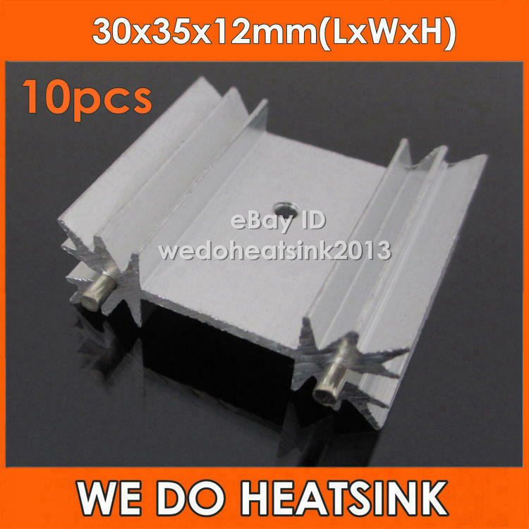 10pcs 30x35x12mm TO-218, TO-220 and TO-247 Heatsink for MOSFET With Radial Fins