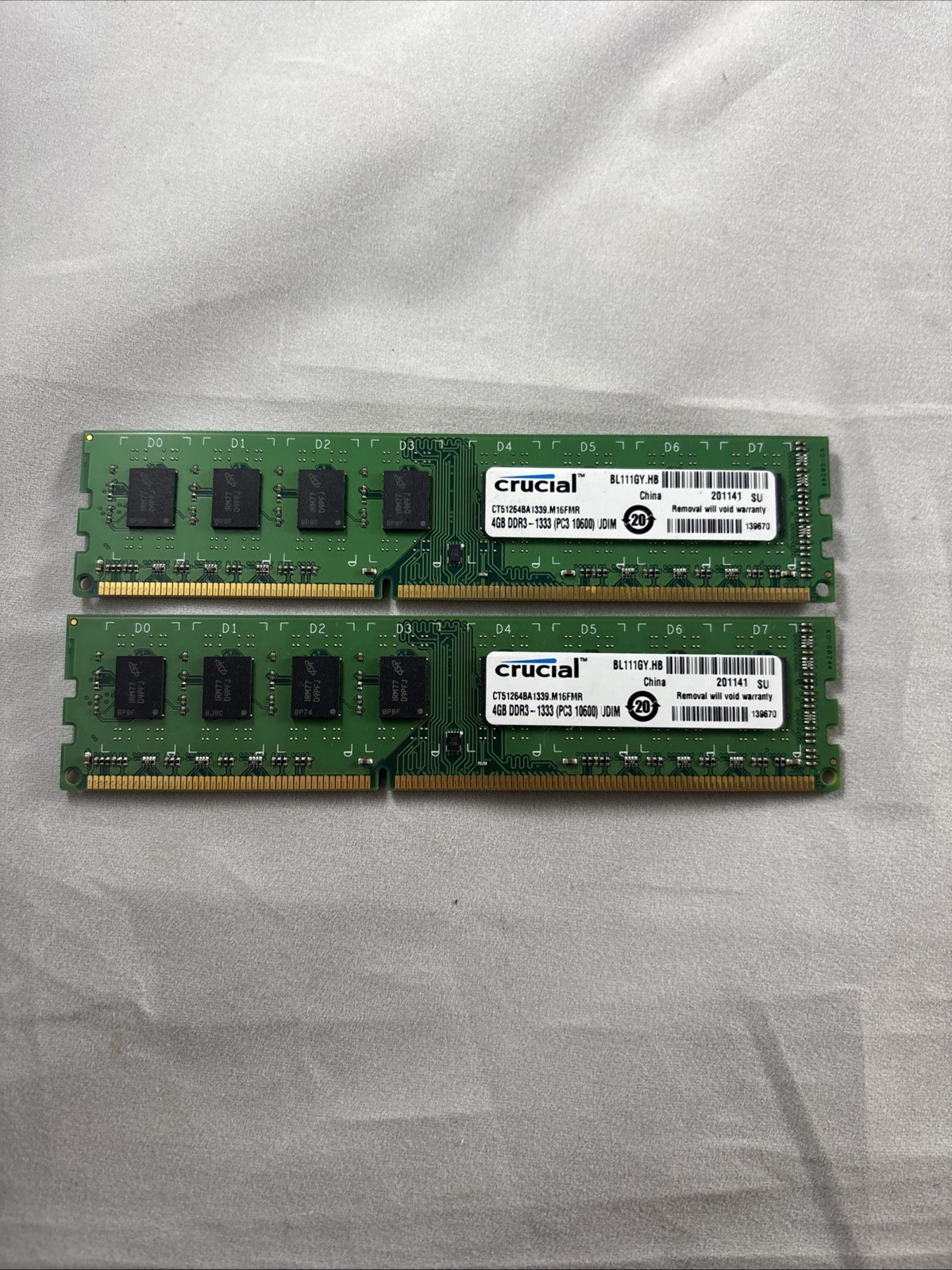 8GB (2x4GB) DDR3 1333MHz PC3-10600 Desktop RAM Crucial Micron UDIMM 240-Pin
