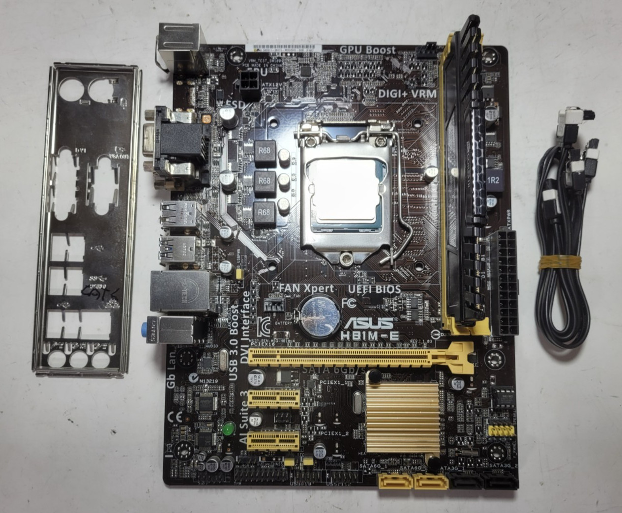 Asus H81M-E Motherboard Core i5-4570, 8GB RAM, IO Shield & 2x SATA Cables #1297