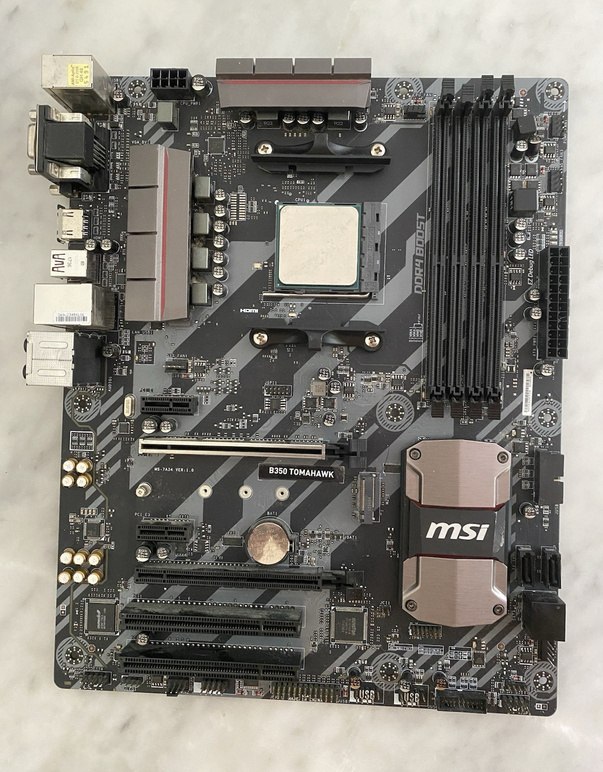 MSI B350 TOMAHAWK ATX AM4 Motherboard w/ AMD Ryzen 5 1600X 3.6GHz