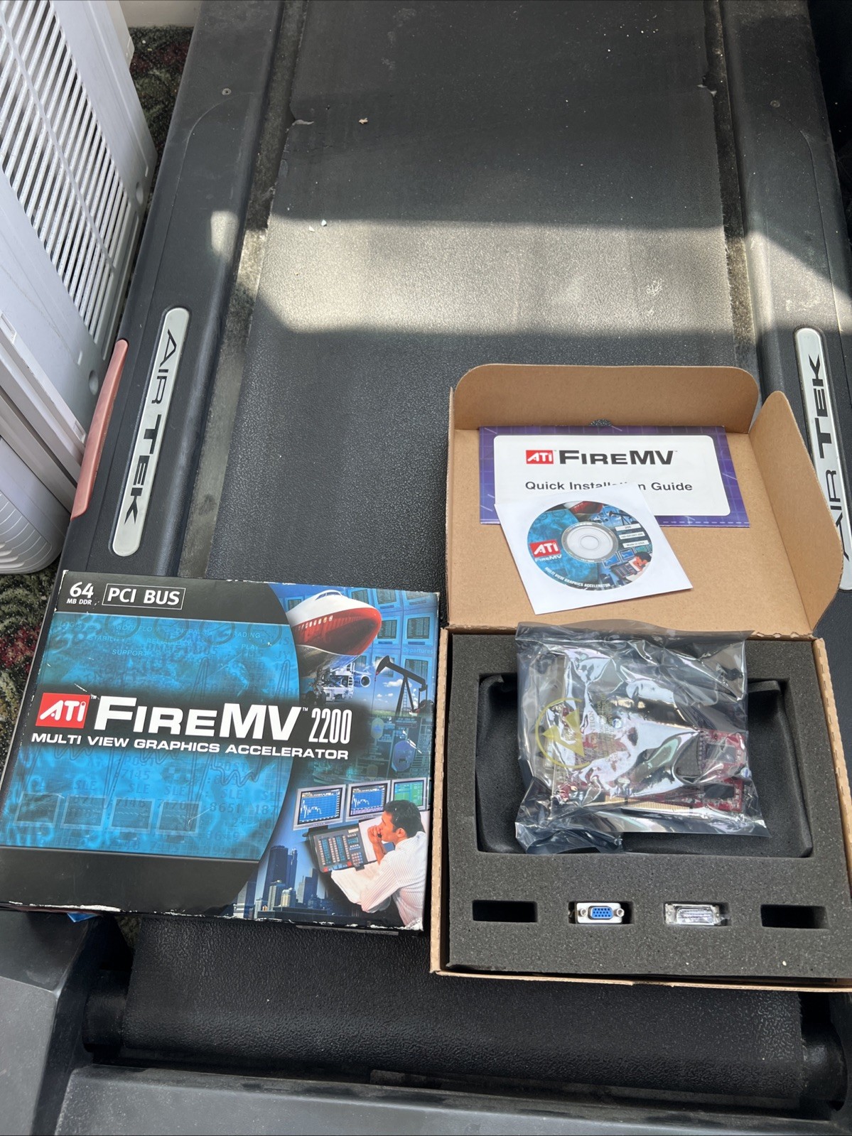 ATI FireMV 2200 PCI 64mb Graphics Card Dual Display GPU Kit In Box ❤️