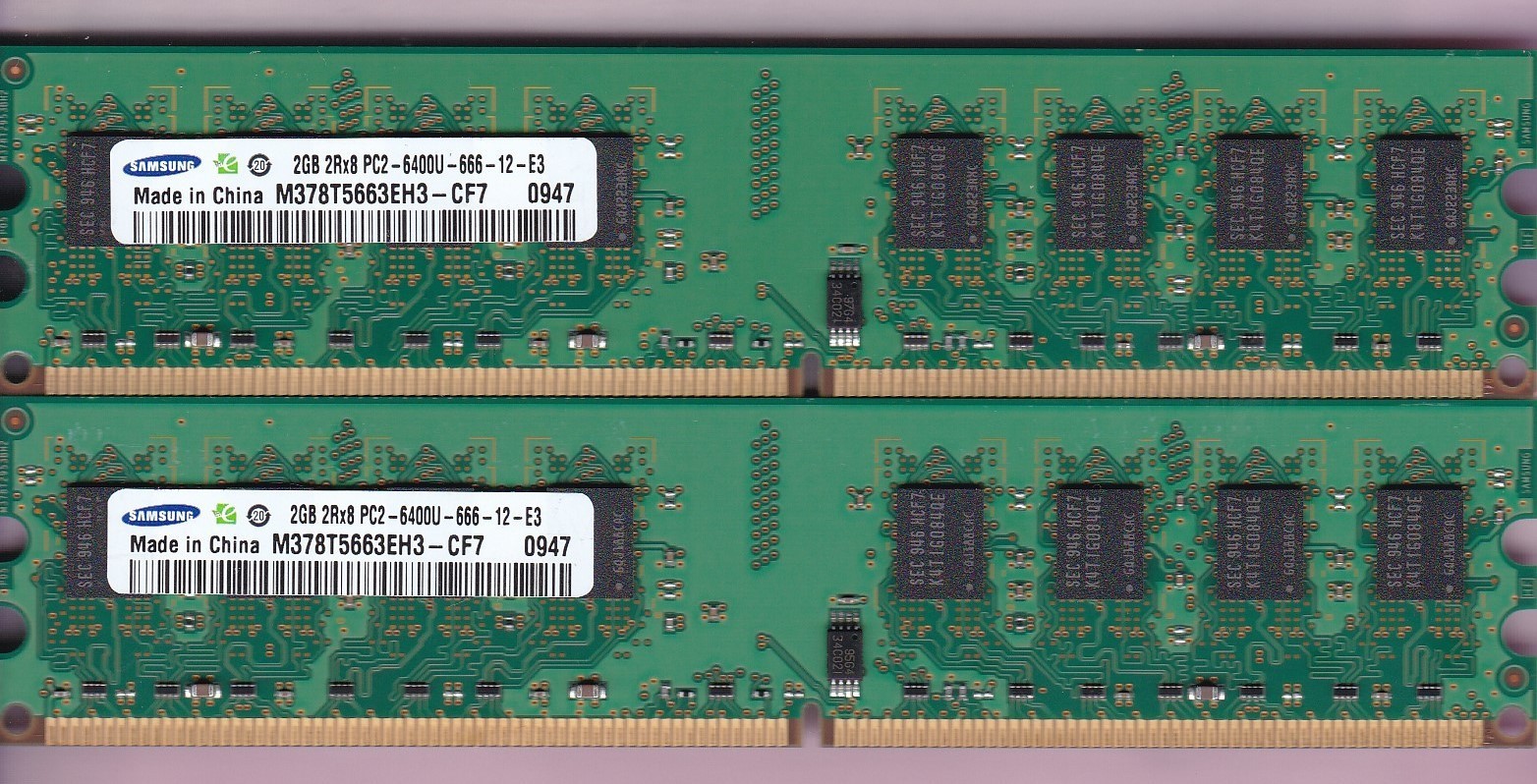 4GB 2x2GB PC2-6400 DDR2-800 SAMSUNG M378T5663EH3-CF7 Desktop Ram Memory Kit DIMM