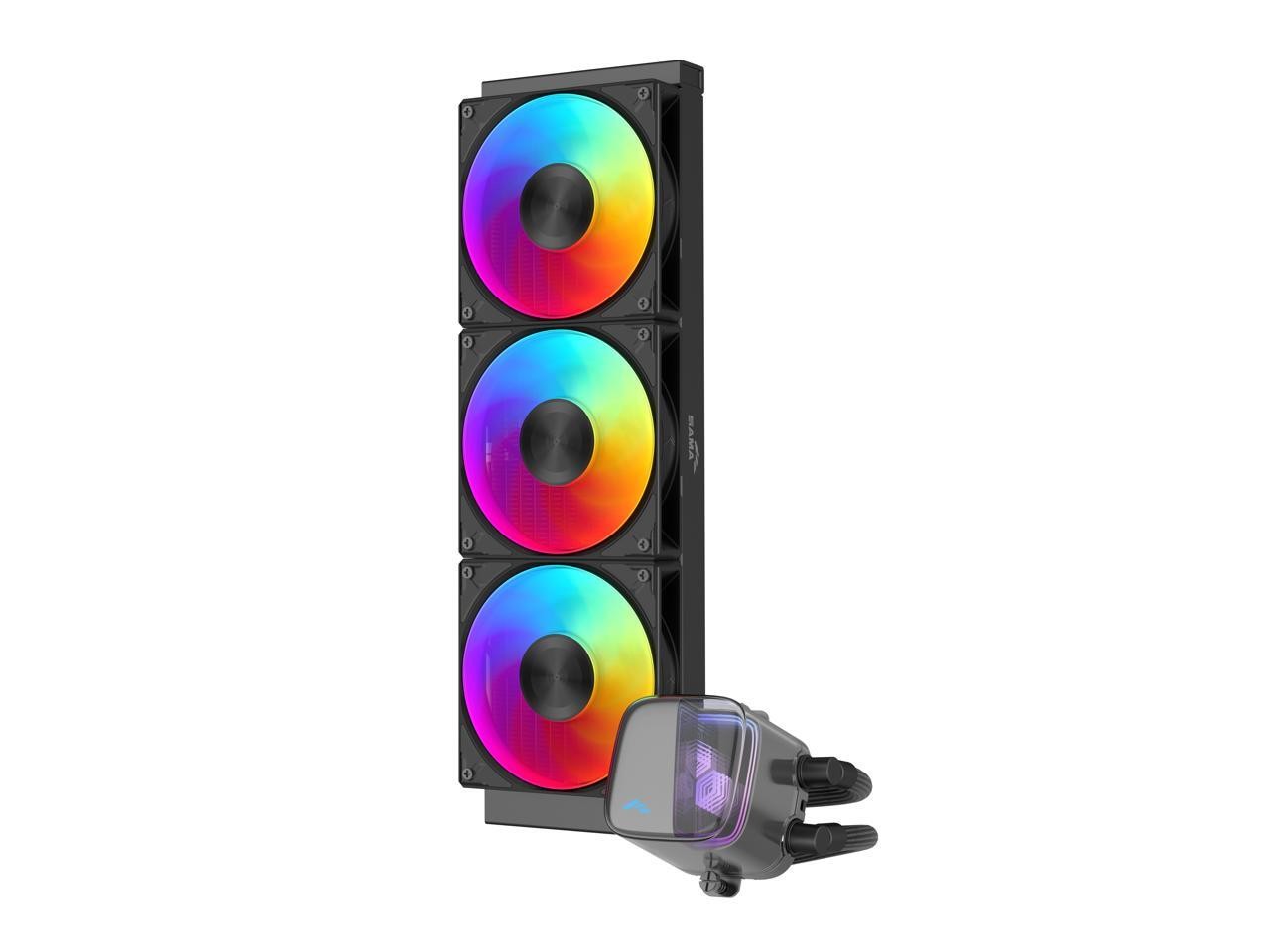 SAMA L70 360mm Liquid CPU Cooler AIO Cooler with ARGB Infinity Mirror Effect