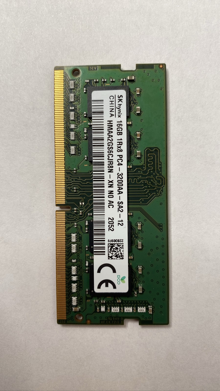 SK Hynix 16GB DDR4 Laptop RAM PC4-3200AA 1Rx8 SODIMM HMAA2GS6CJR8N-XN