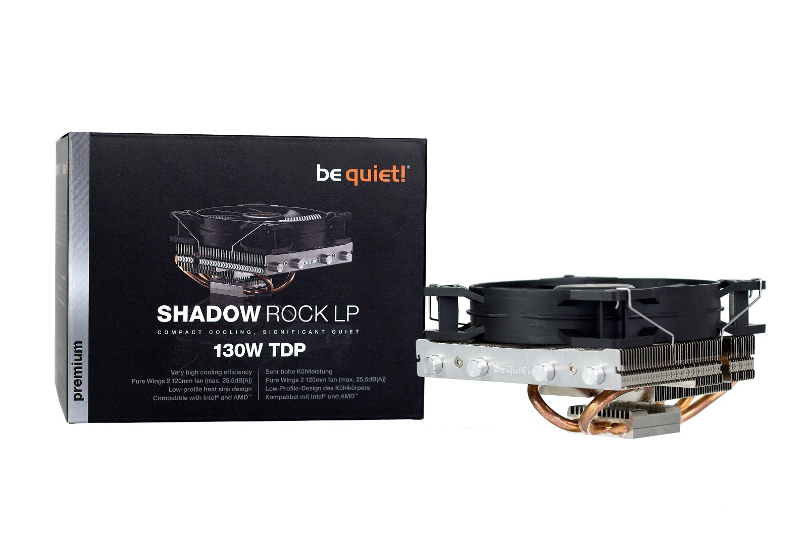 Be Quiet! Shadow Rock LP 130W TDP CPU Air Cooler 130W TDP AMD Intel