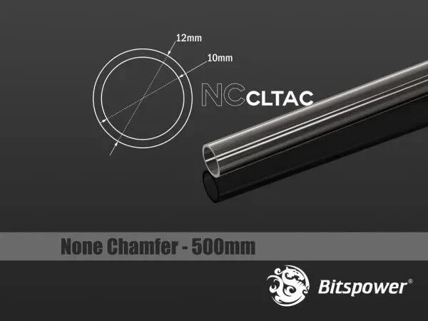 Bitspower Non-chamfer Crystal Link 12mm OD Tube Length 500mm (2 PACK)