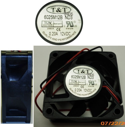 NEW Ball Bearing 60mm*25mm T&T 6025M12B-ND3 12VDC/12V/9V Fan 2wire 2.36*.98inch