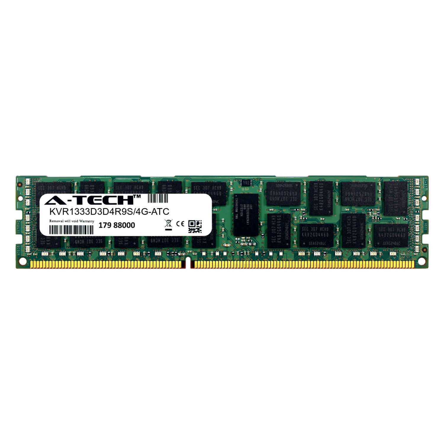 4GB PC3-10600R RDIMM (Kingston KVR1333D3D4R9S/4G Equivalent) Server Memory RAM