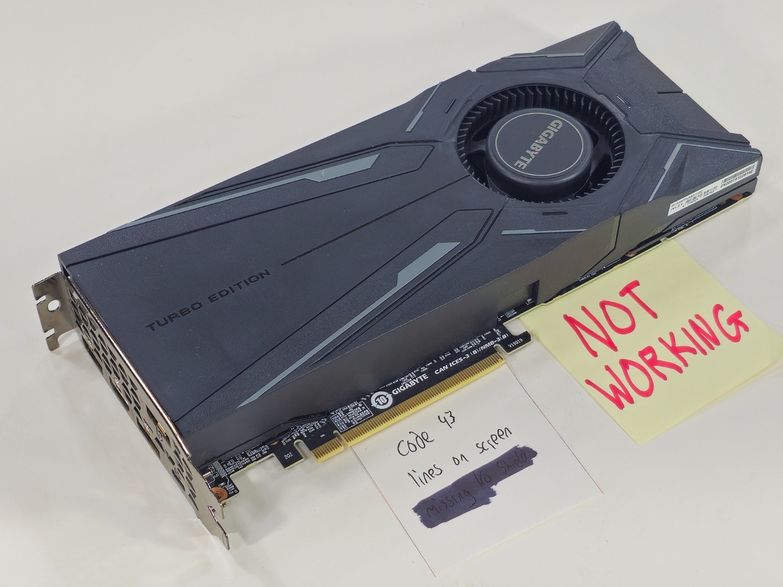 [NOT WORKING] GIGABYTE GeForce RTX 2080 Ti TURBO 11GB 11G 352-bit GDDR6 NVIDIA